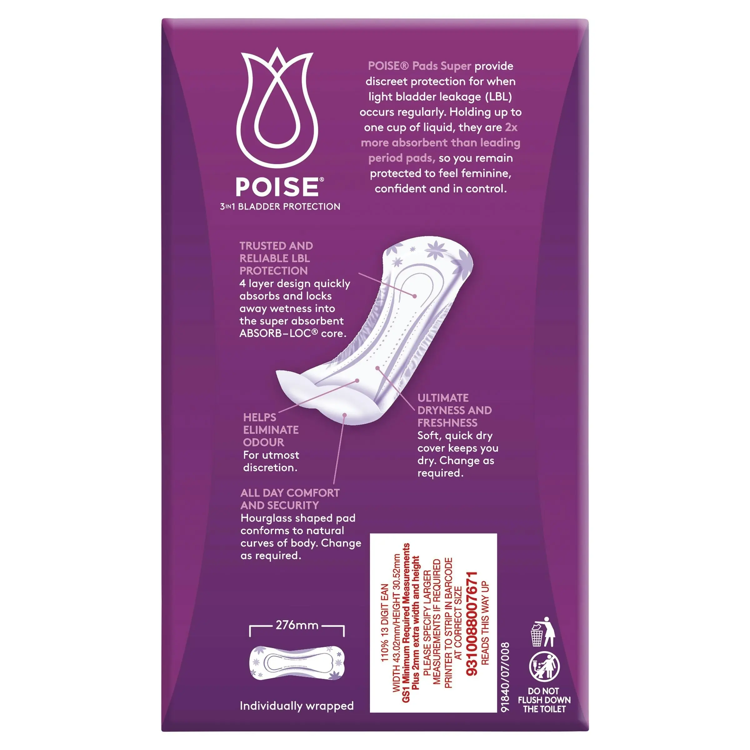 Poise Super Pad 14 Pack