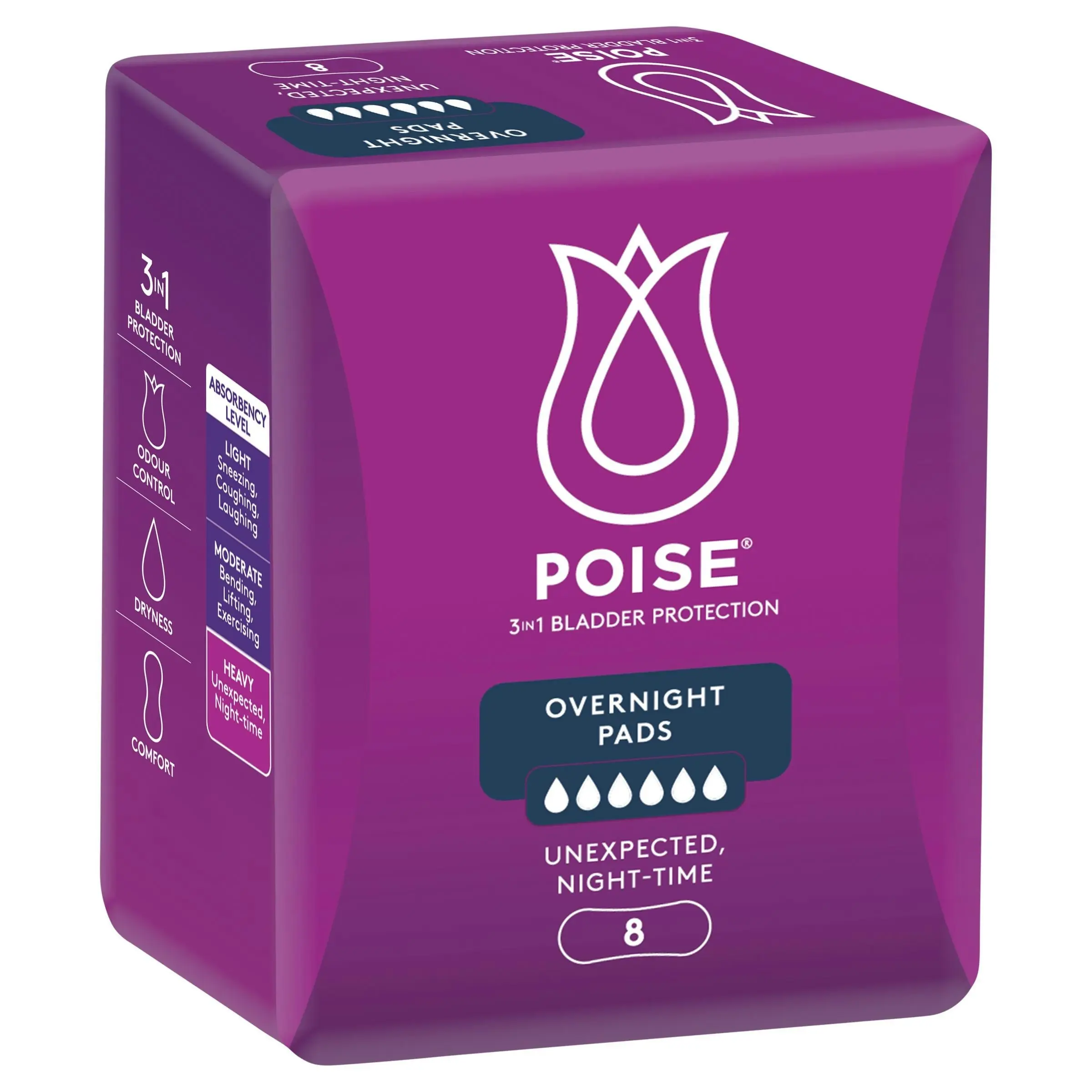 Poise Pads Overnight 8 Pack