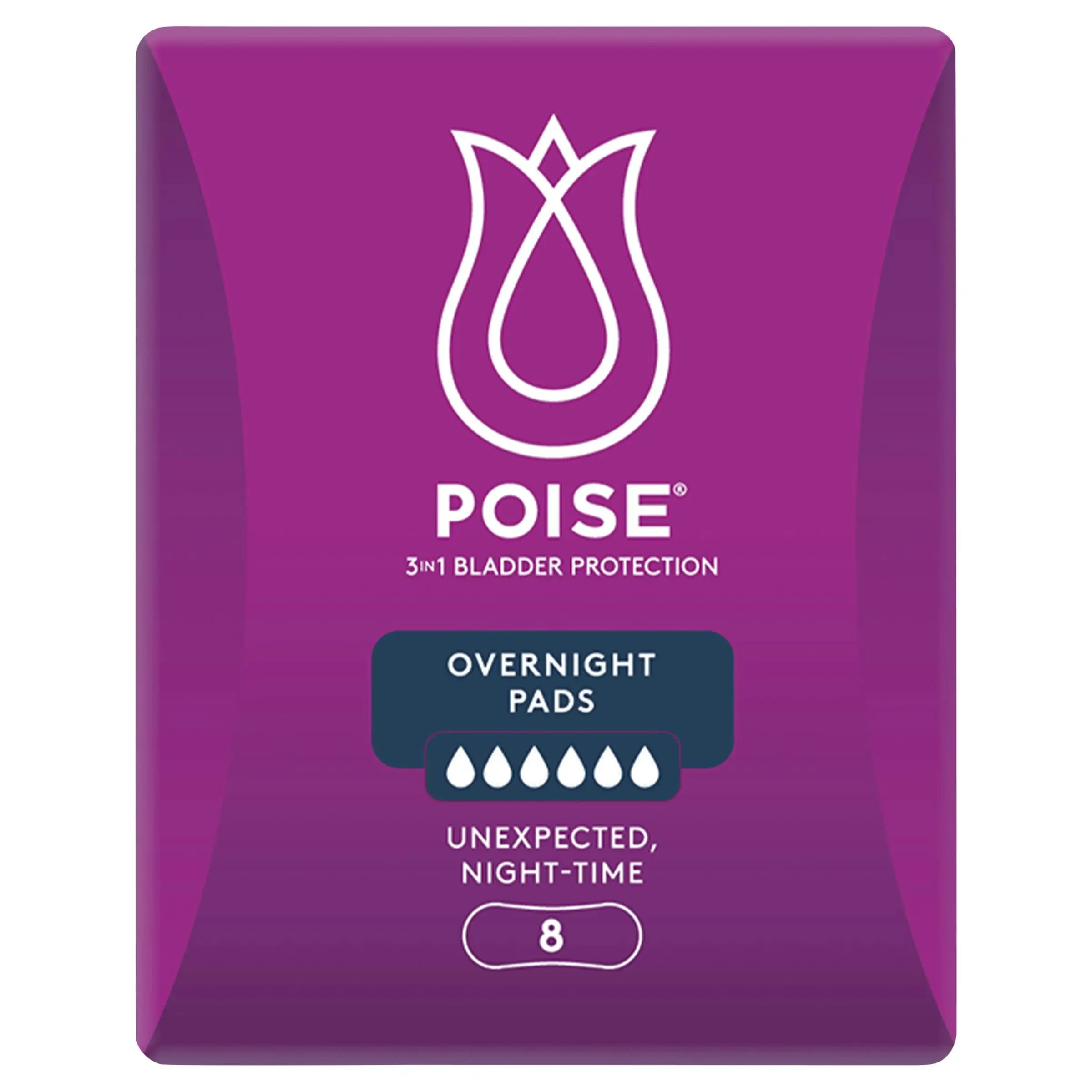 Poise Pads Overnight 8 Pack