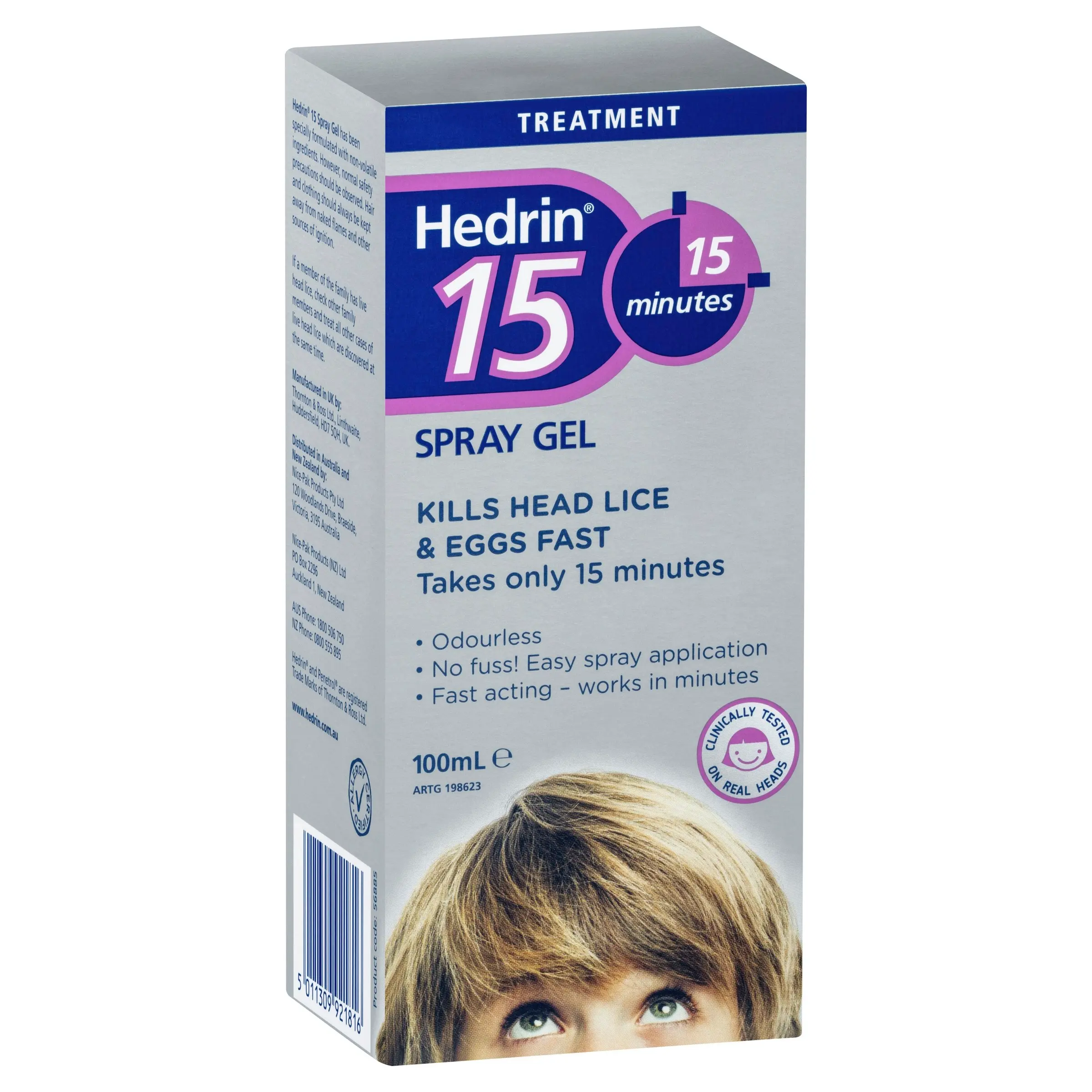 Hedrin 15 Spray Gel Lice Treatment 100mL