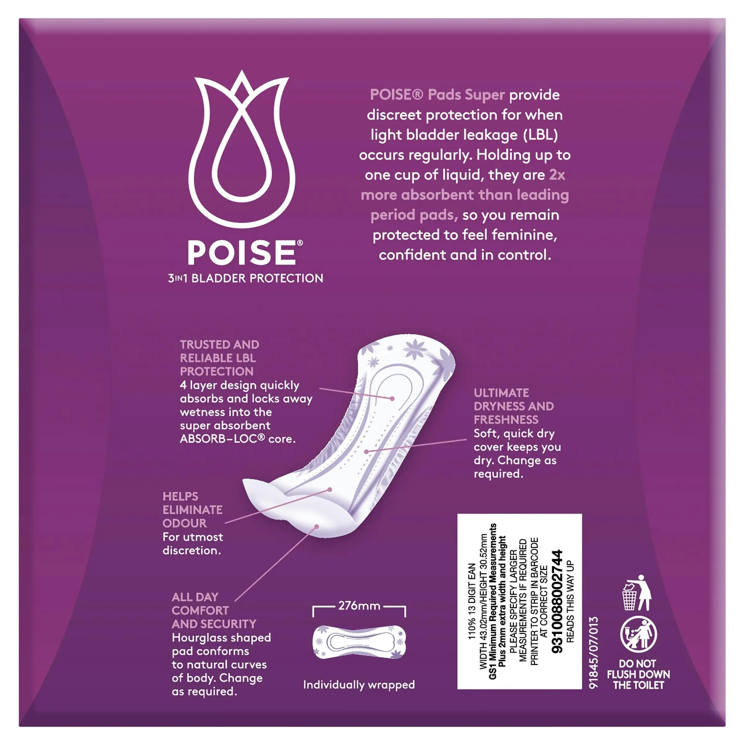 Poise Super Pads 28 Pack