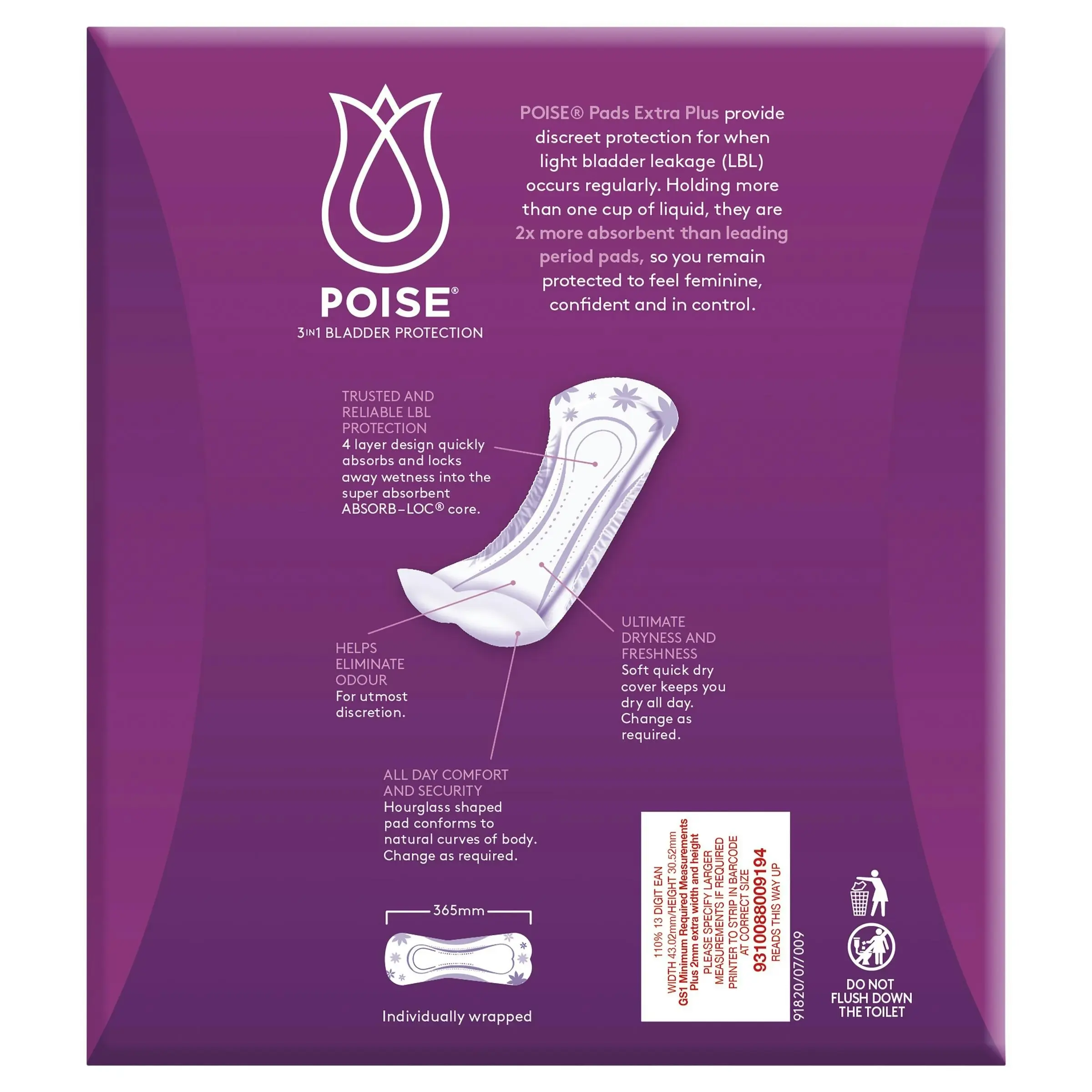 Poise Extra Plus 20 Pack