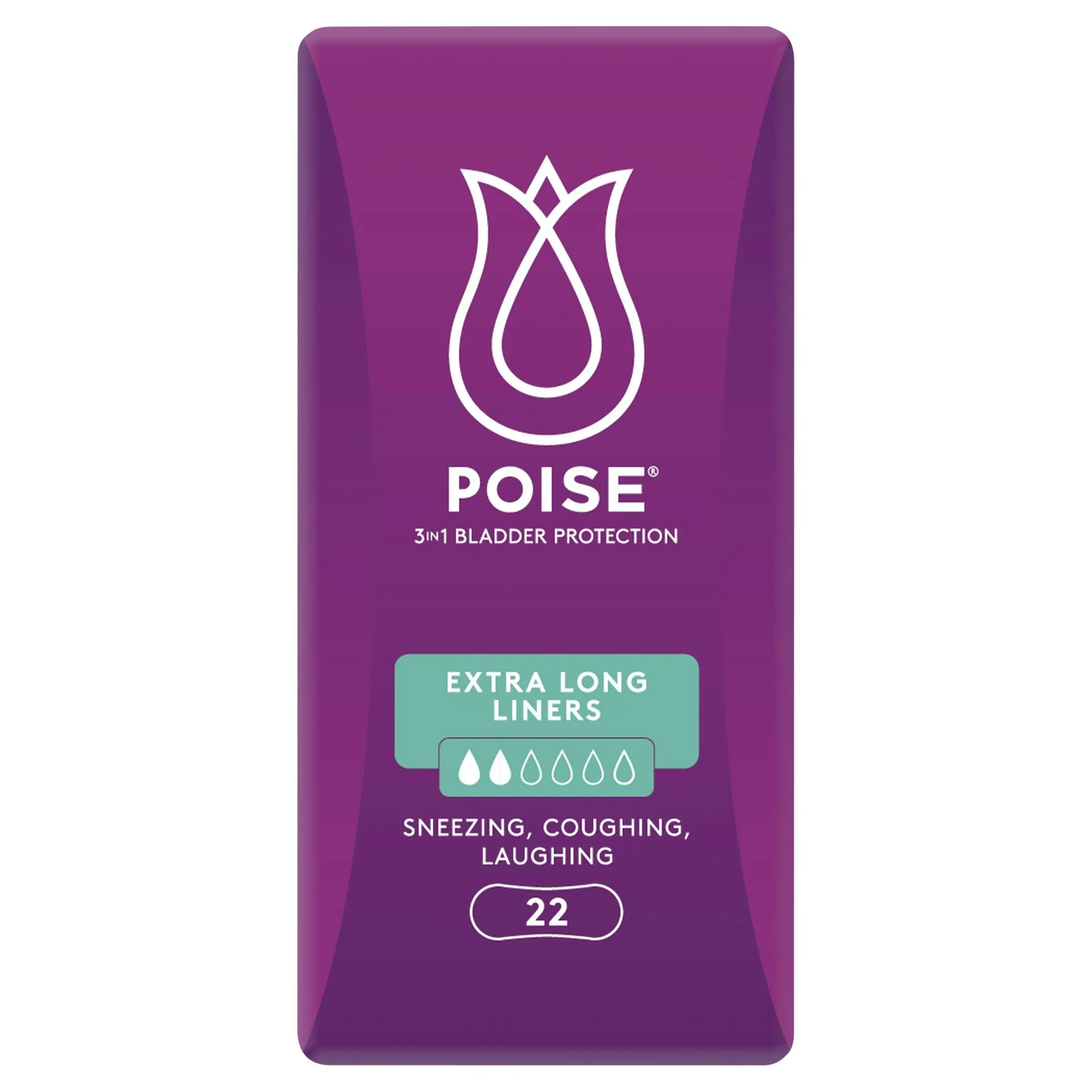 Poise Liners Extra Long 22 Pack