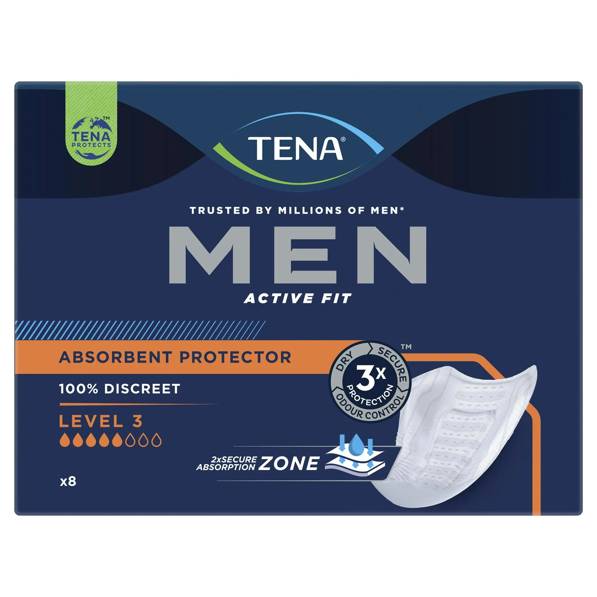 TENA Men Absorbent Protector Level 3 Super 8 Pack