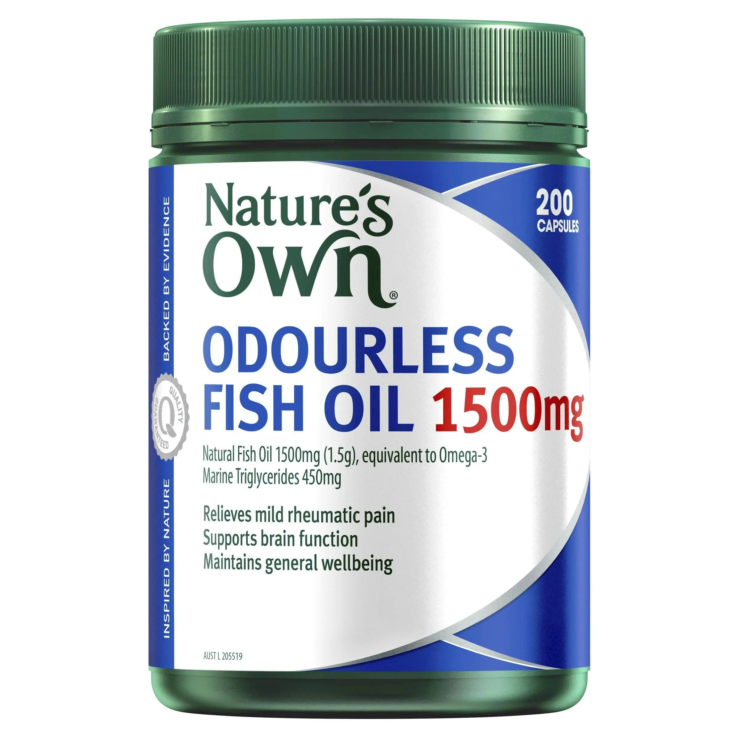 Nature's Own Odourless Fish Oil 1500Mg 200 Capsules