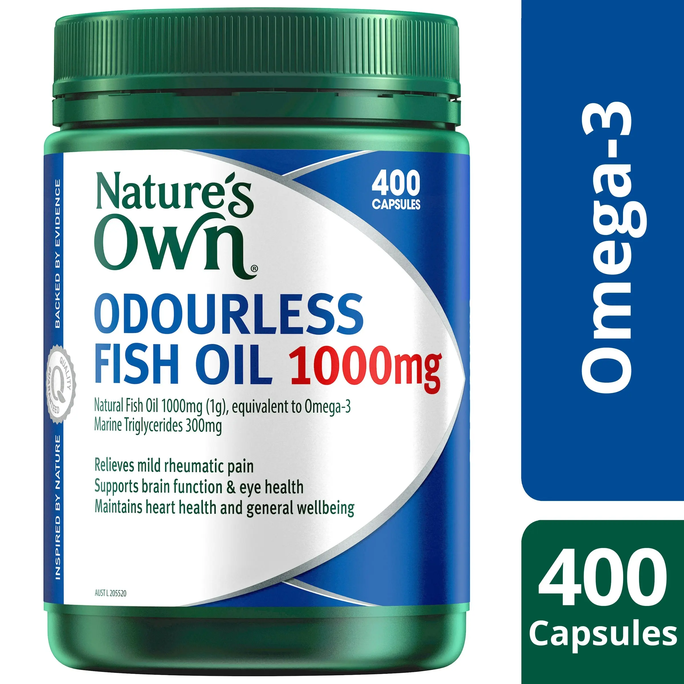 Nature's Own Odourless Fish Oil 1000Mg 400 Capsules