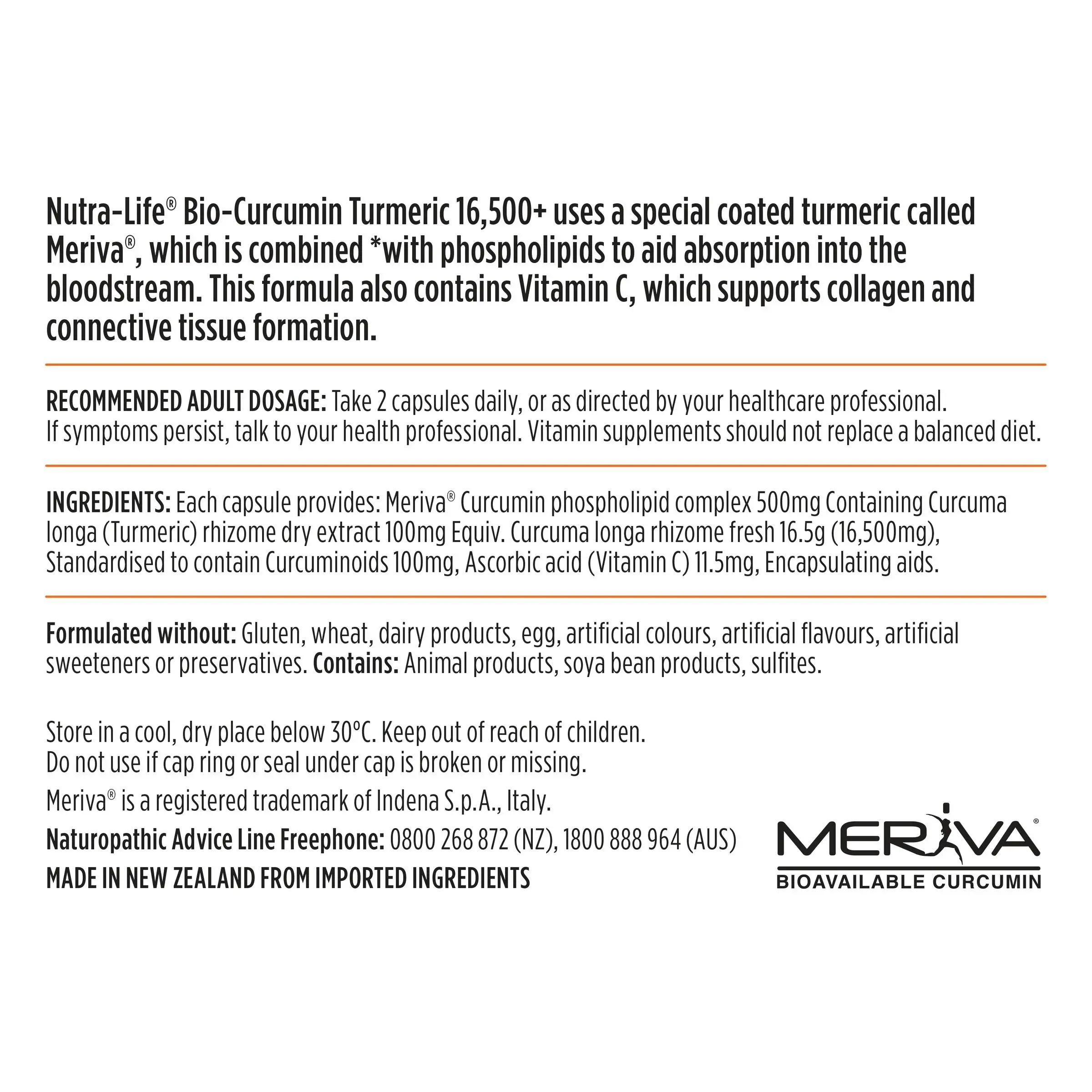 Nutra-Life Bio-Curcumin Turmeric 16,500+ 30 Capsules