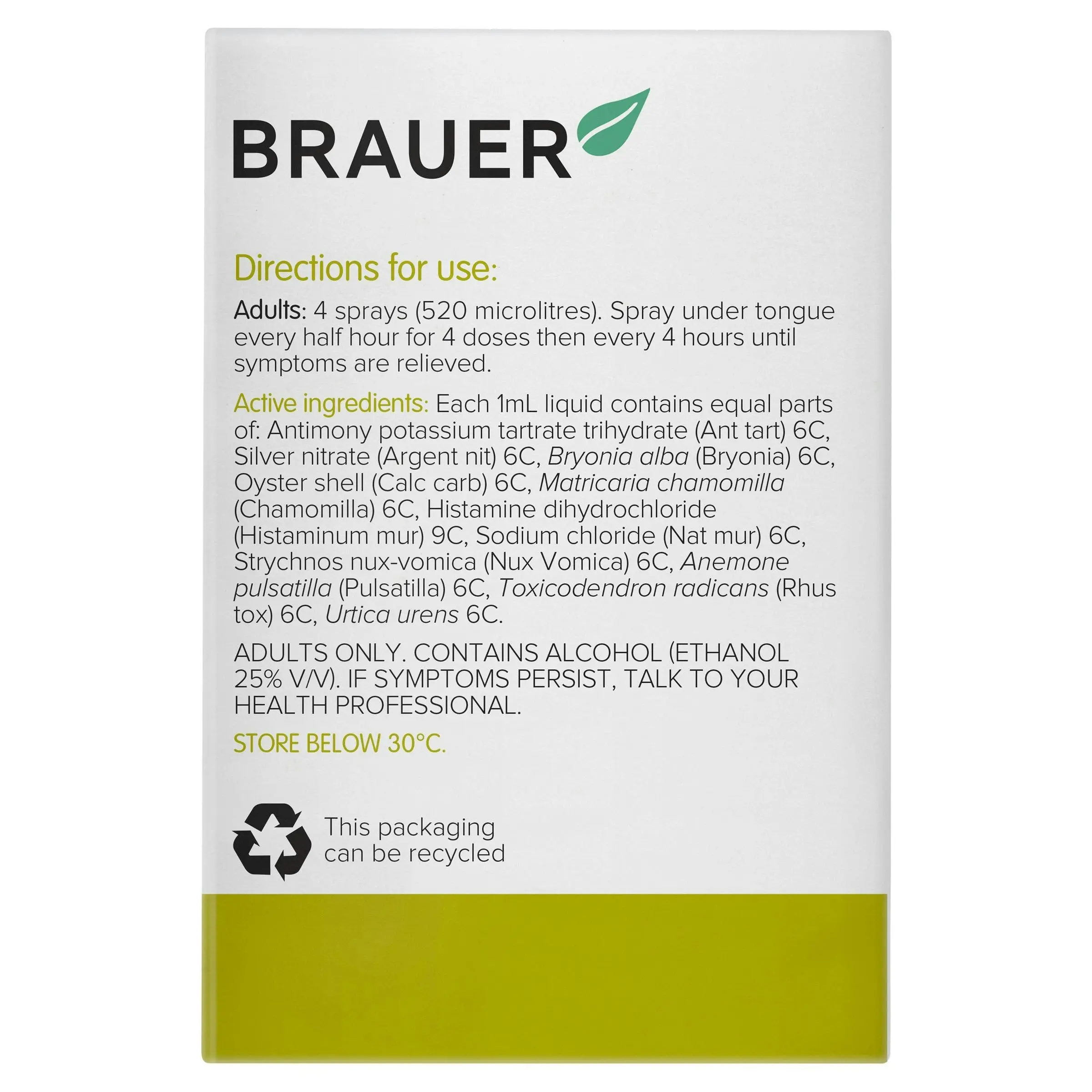 Brauer Allergy Oral Spray 20mL