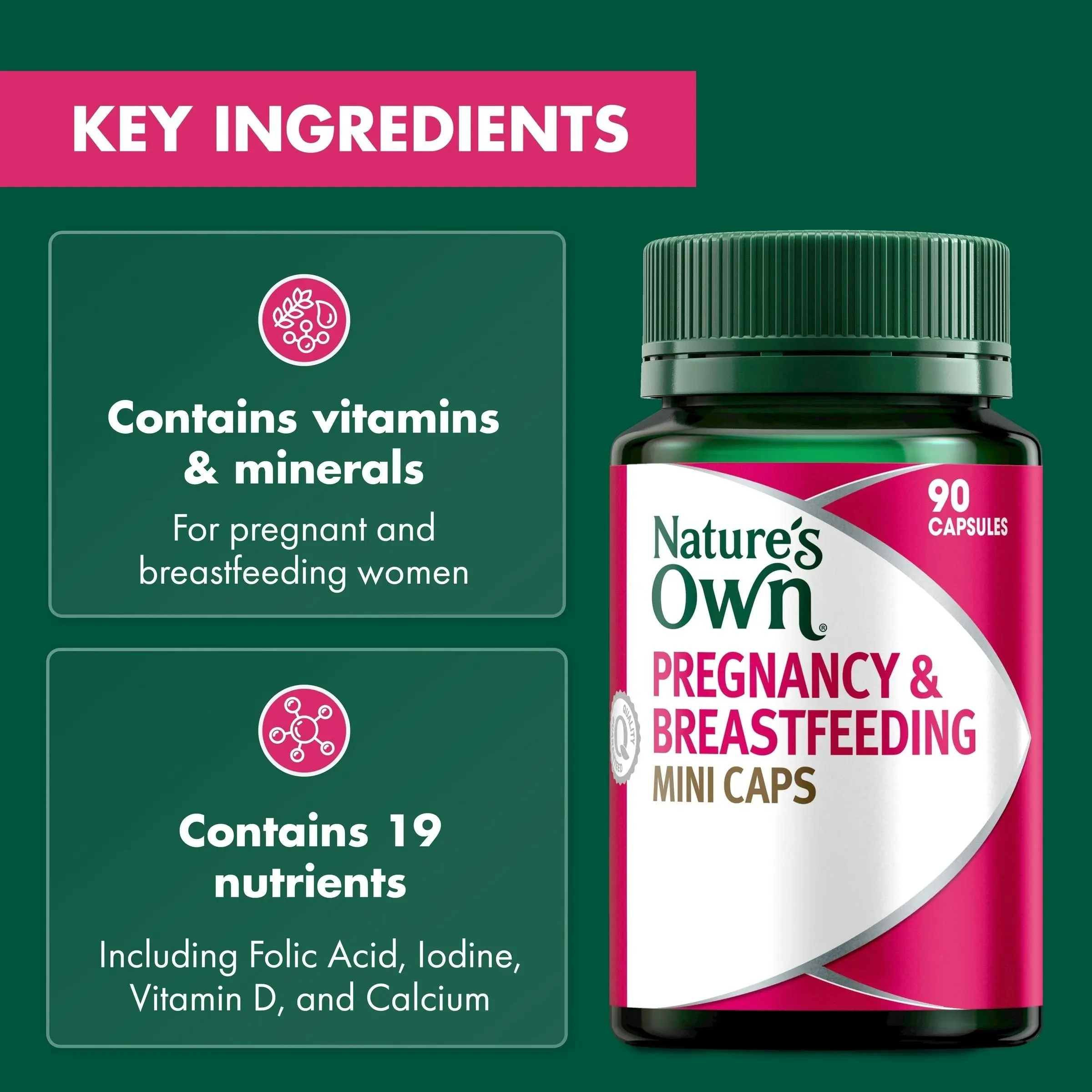 Nature's Own Pregnancy & Breastfeeding 90 Mini Capsules