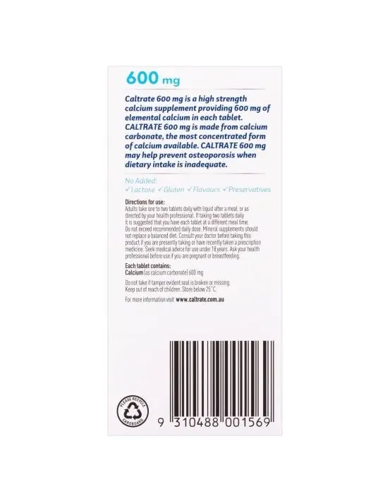 Caltrate 600mg 60 Tablets