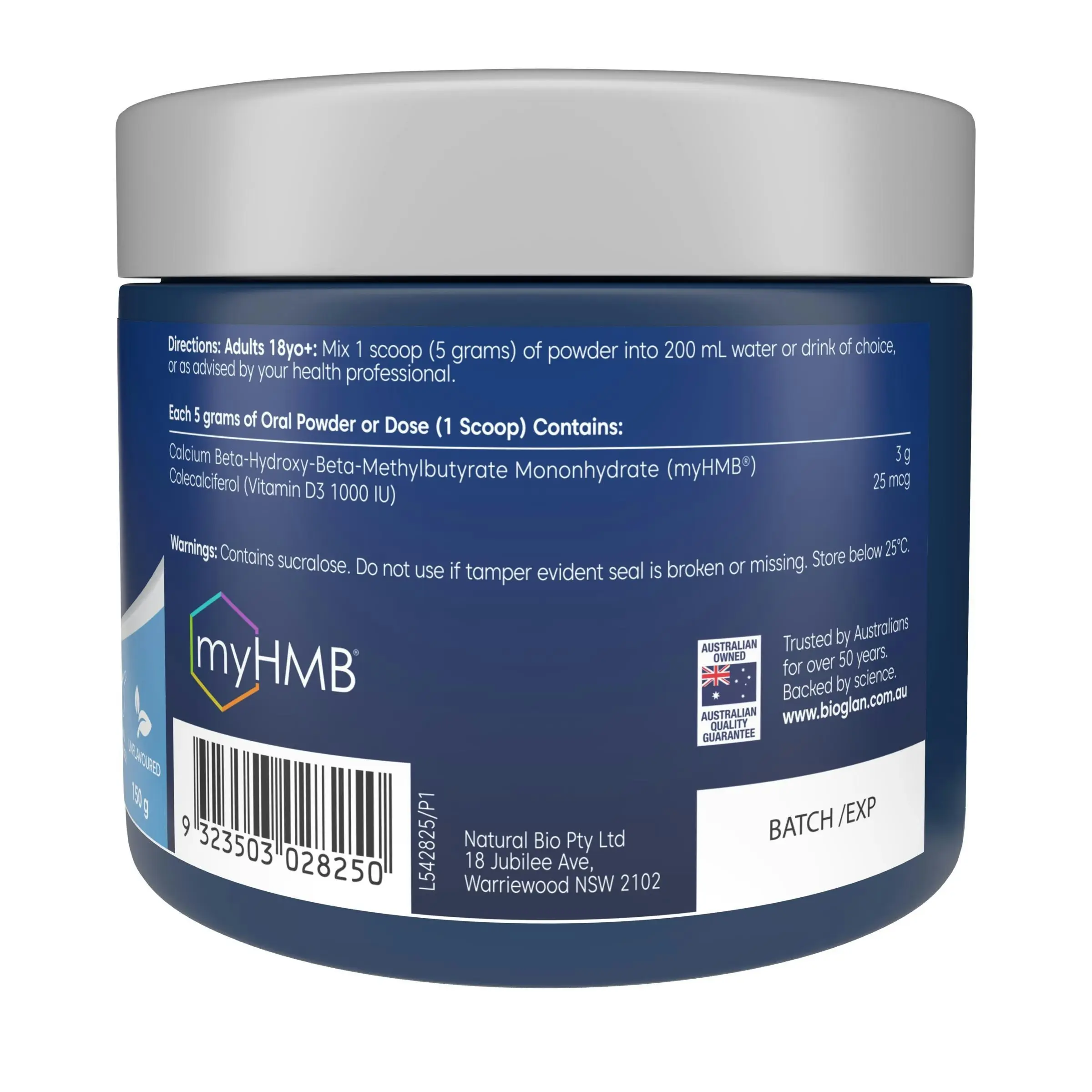 Bioglan Muscle Protect HMB + D3 Powder 150g