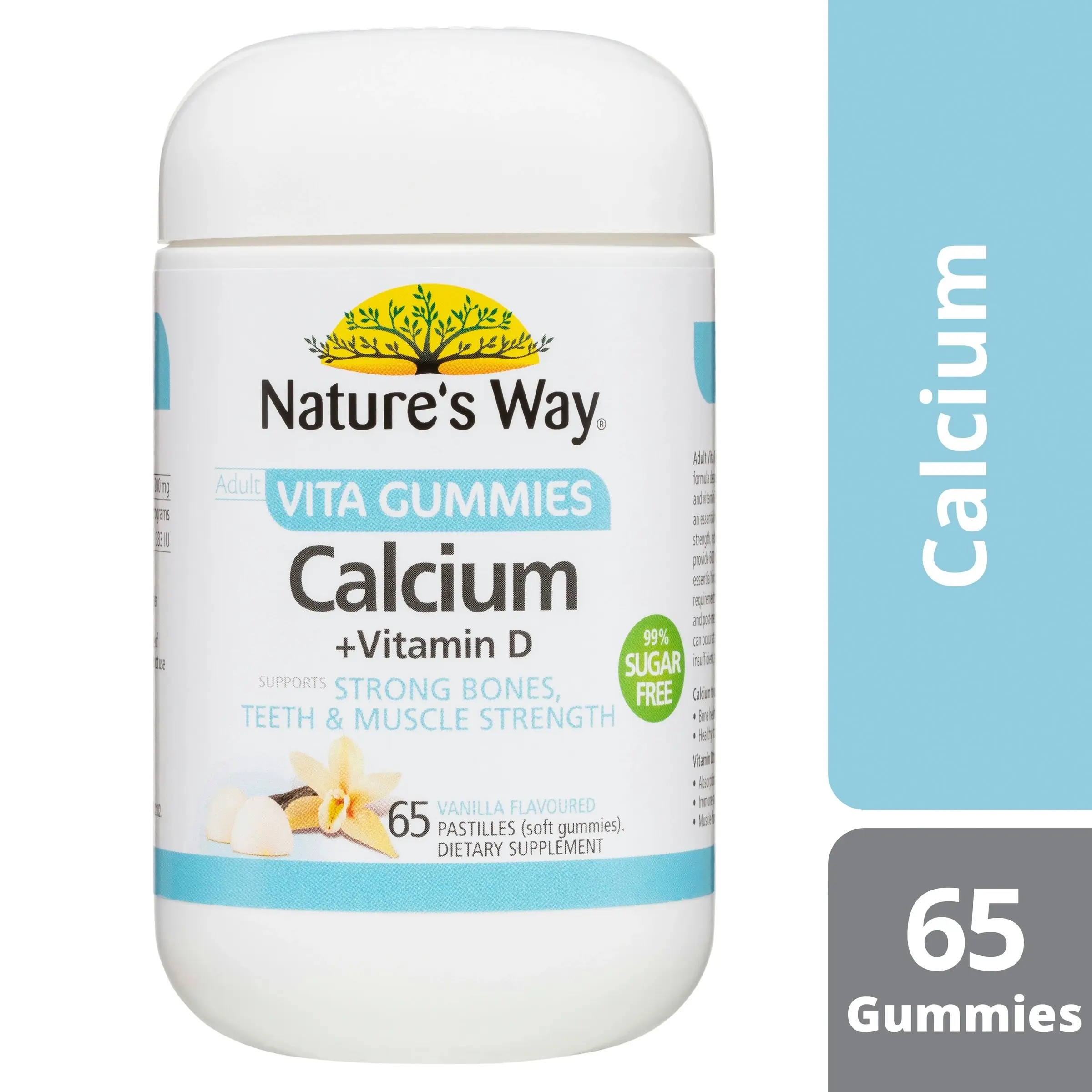 Nature's Way Adult Calcium + Vitamin D Vanilla 65 Vita Gummies