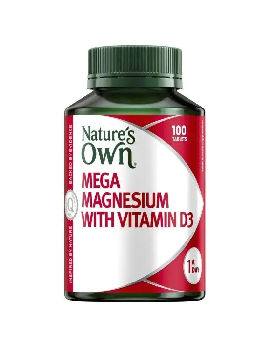 Nature's Own Mega Magnesium With Vitamin D3 100 Tablets