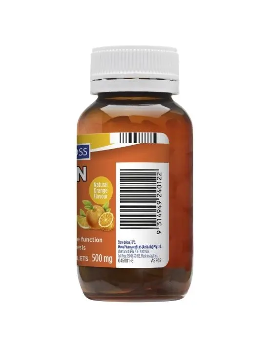 Gold Cross Sugarless Vitamin C 500mg 100 Chewable Tablets