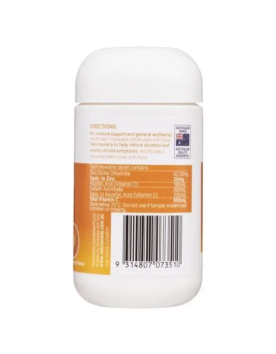 Nature's Way Zinc + Vitamin C 60 Tablets