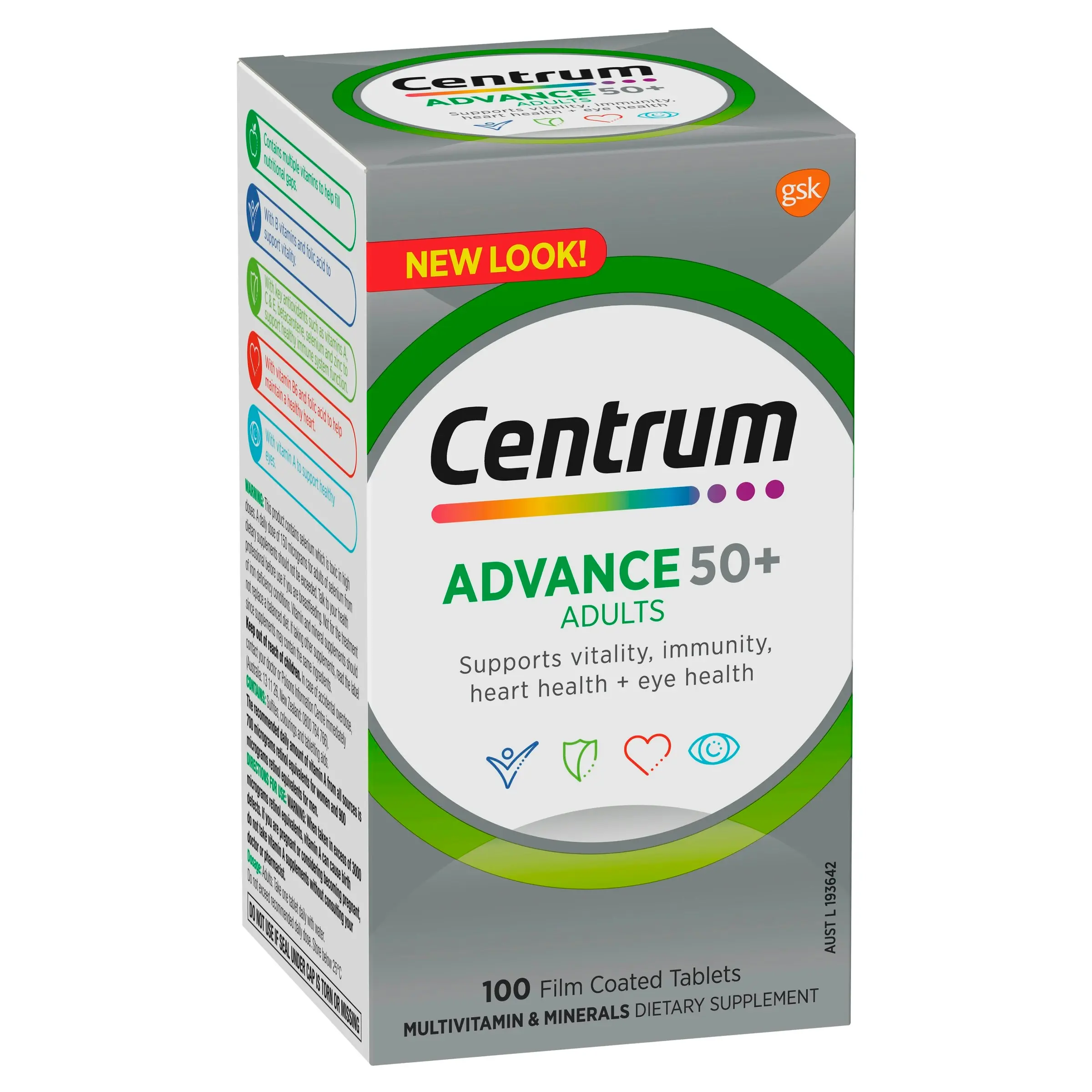 Centrum Advance 50+ For Adults 100 Tablets