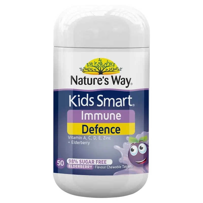 Nature's Way Kids Smart Immune Defence 50 Elderberry Flavoured Chewable Tablets