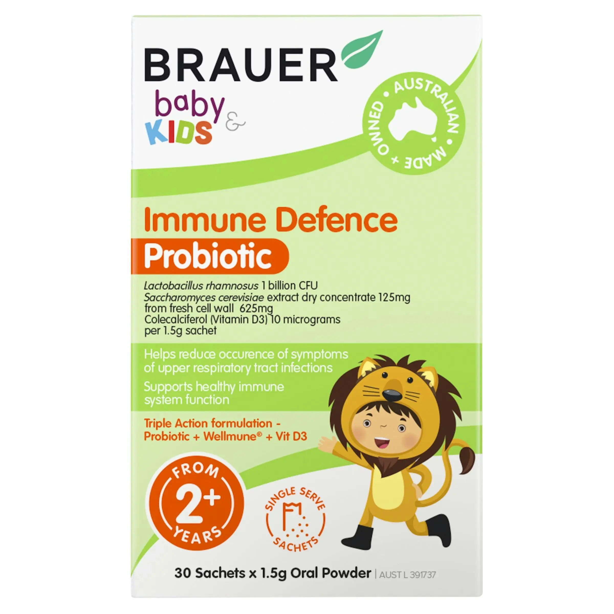 Brauer Baby & Kids Immune Defence Probiotic for Kids 30 Sachets