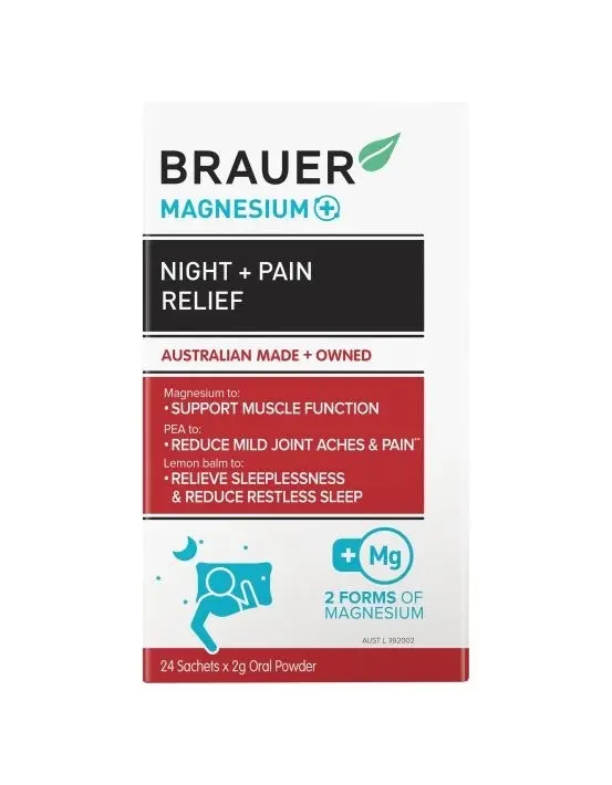 Brauer Magnesium+ Night + Pain Relief 24 Sachets