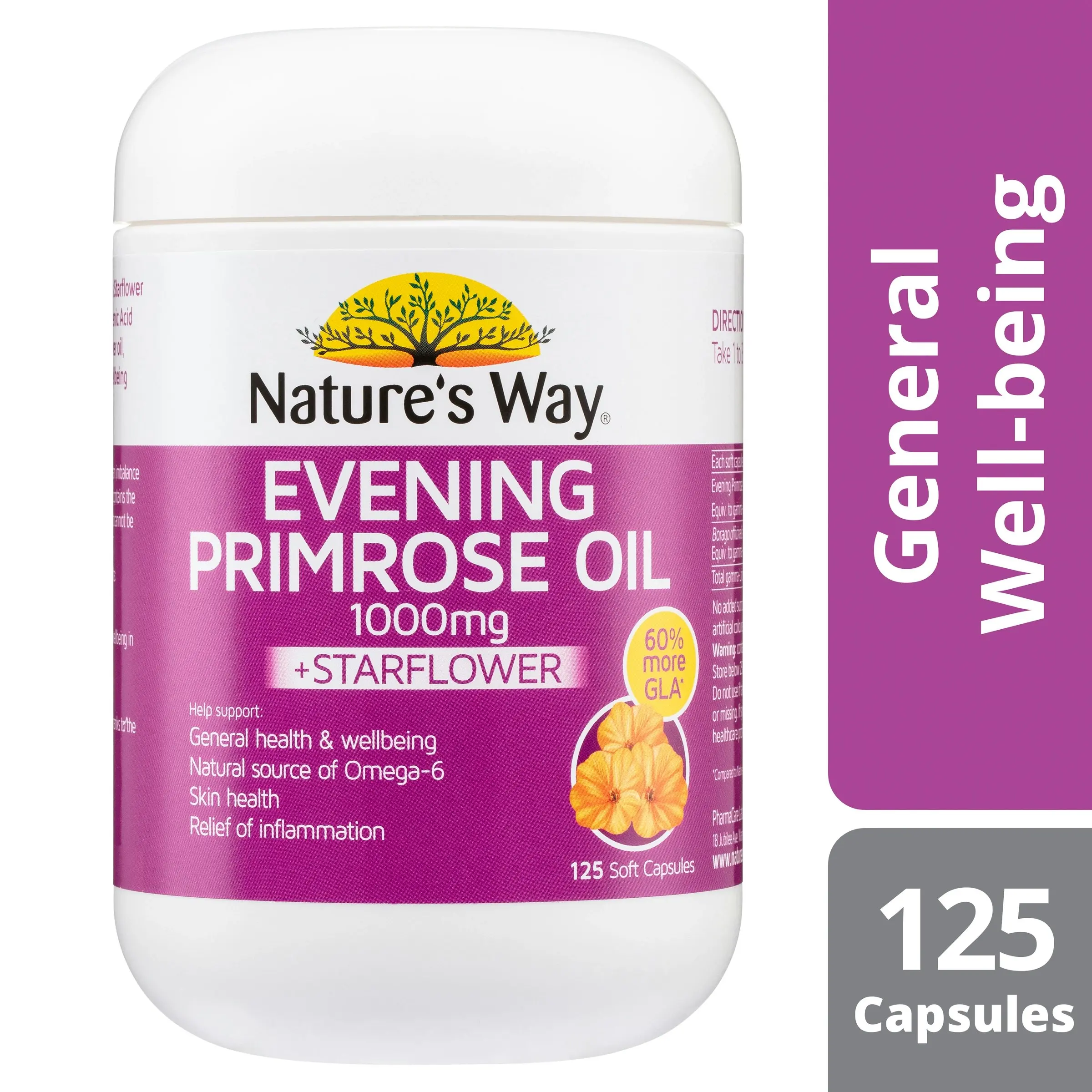 Nature's Way Evening Primrose Oil 1000mg Plus Starflower 125 Soft Capsules