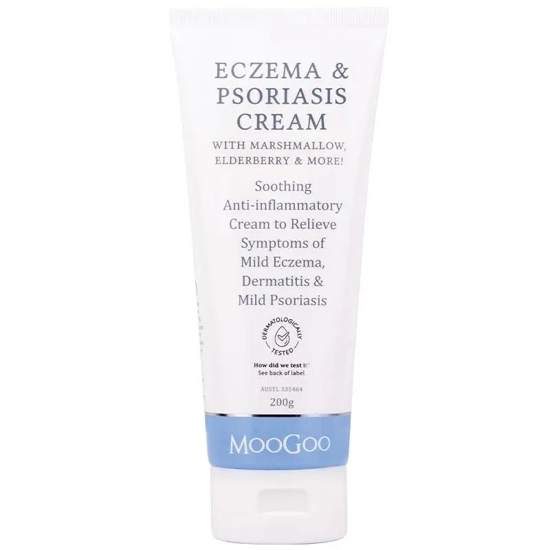 MOOGOO Eczema & Psoriasis Cream With Marshmallow, Elderberry & More 200g