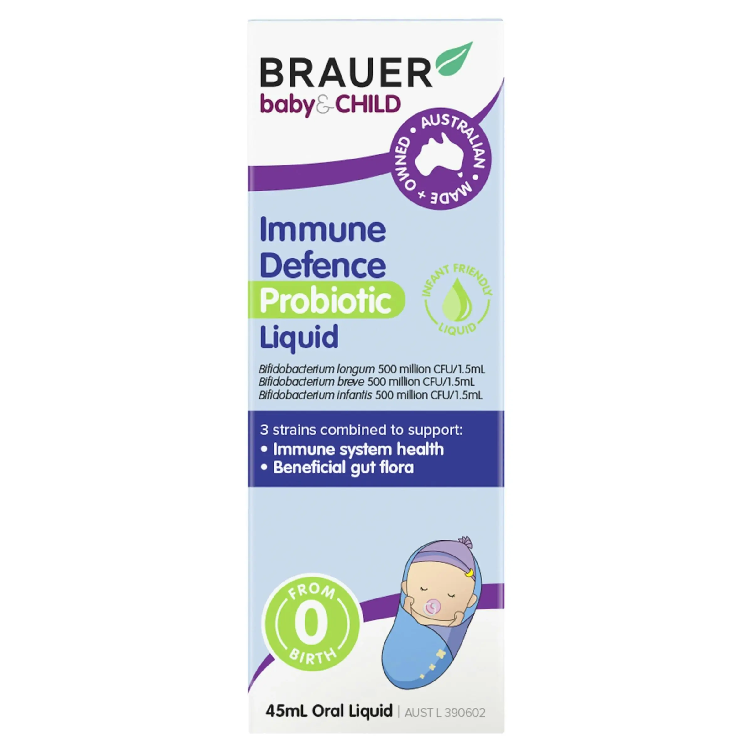 Brauer Baby & Child Immune Defence Probiotic Liquid 45ml