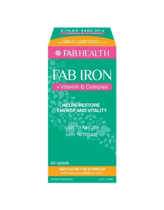 Fab Iron + Vitamin B Complex 60 Tablets