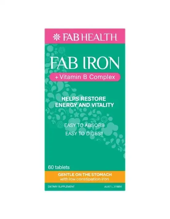 Fab Iron + Vitamin B Complex 60 Tablets