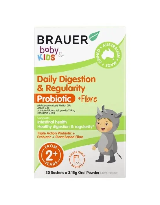 Brauer Baby & Kids Daily Digestion & Regularity Probiotic for Kids 30 Sachets