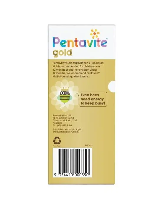 Pentavite Gold Multivitamin + Iron Liquid 200ml