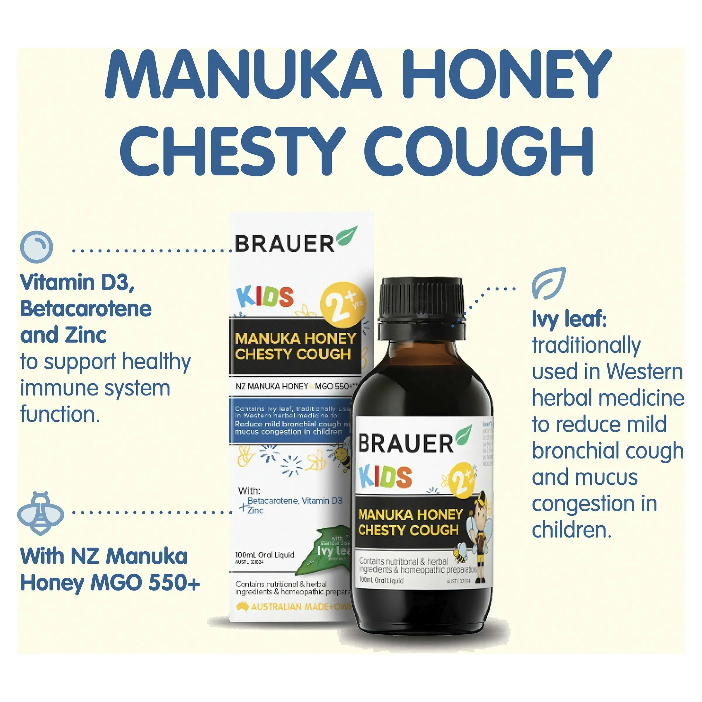 Brauer Kids Manuka Honey Chesty Cough 100ml