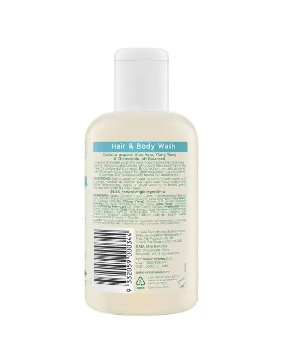 Gaia Natural Baby Hair & Body Wash 200mL