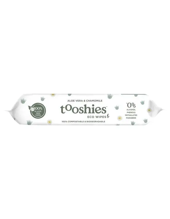 Tooshies Biodegradable Baby Wipes Aloe Vera + Chamomile 70 Pack