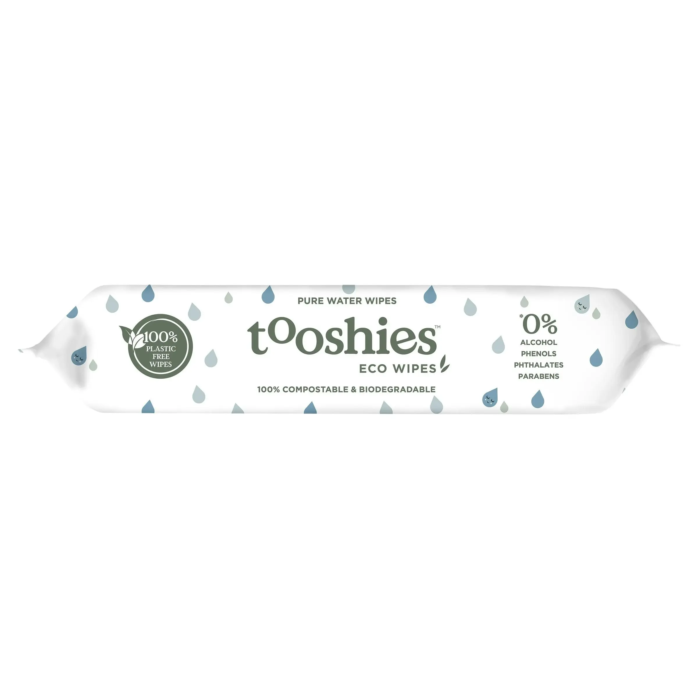 Tooshies Biodegradable Baby Wipes Pure Water 70 Pack