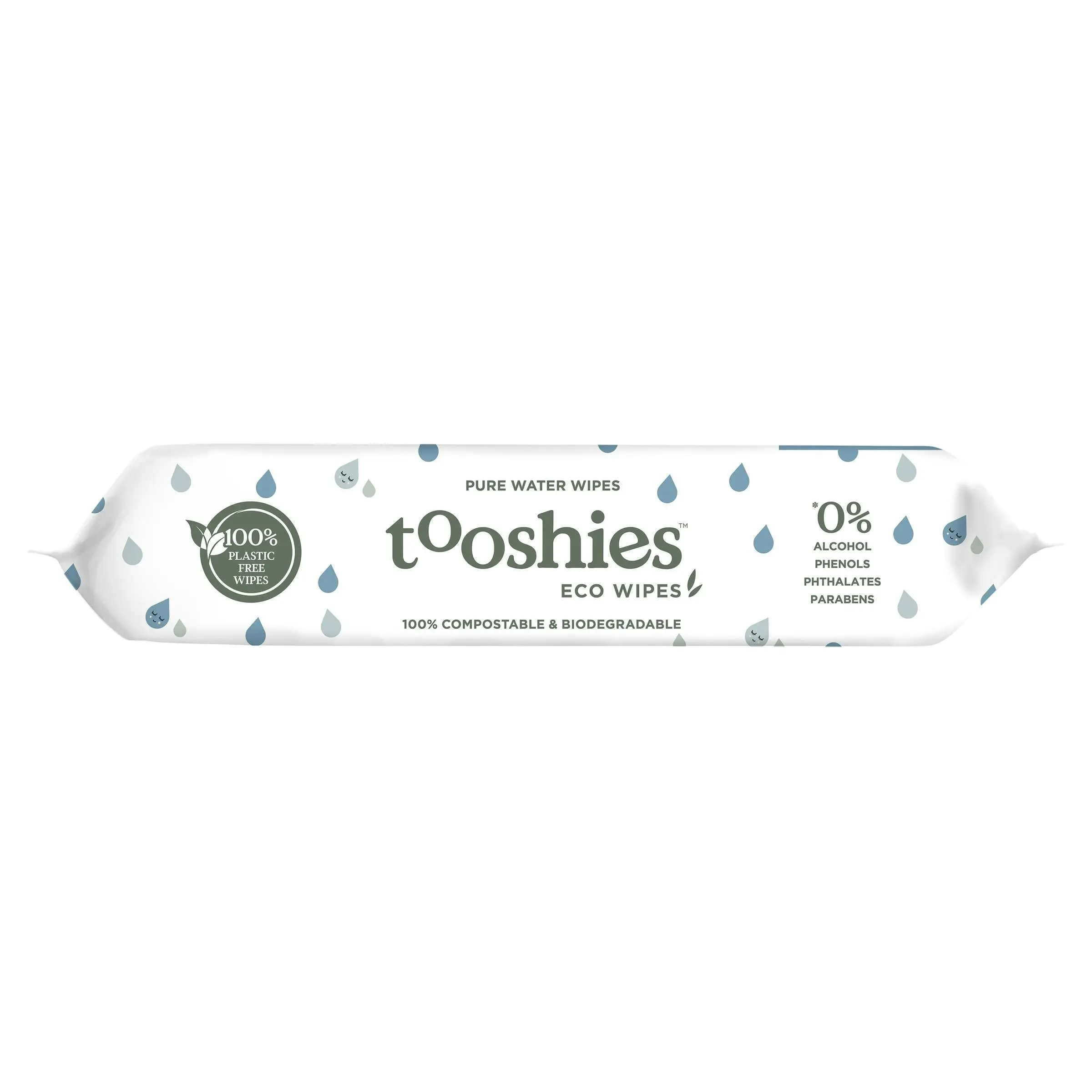 Tooshies Biodegradable Baby Wipes Pure Water 70 Pack