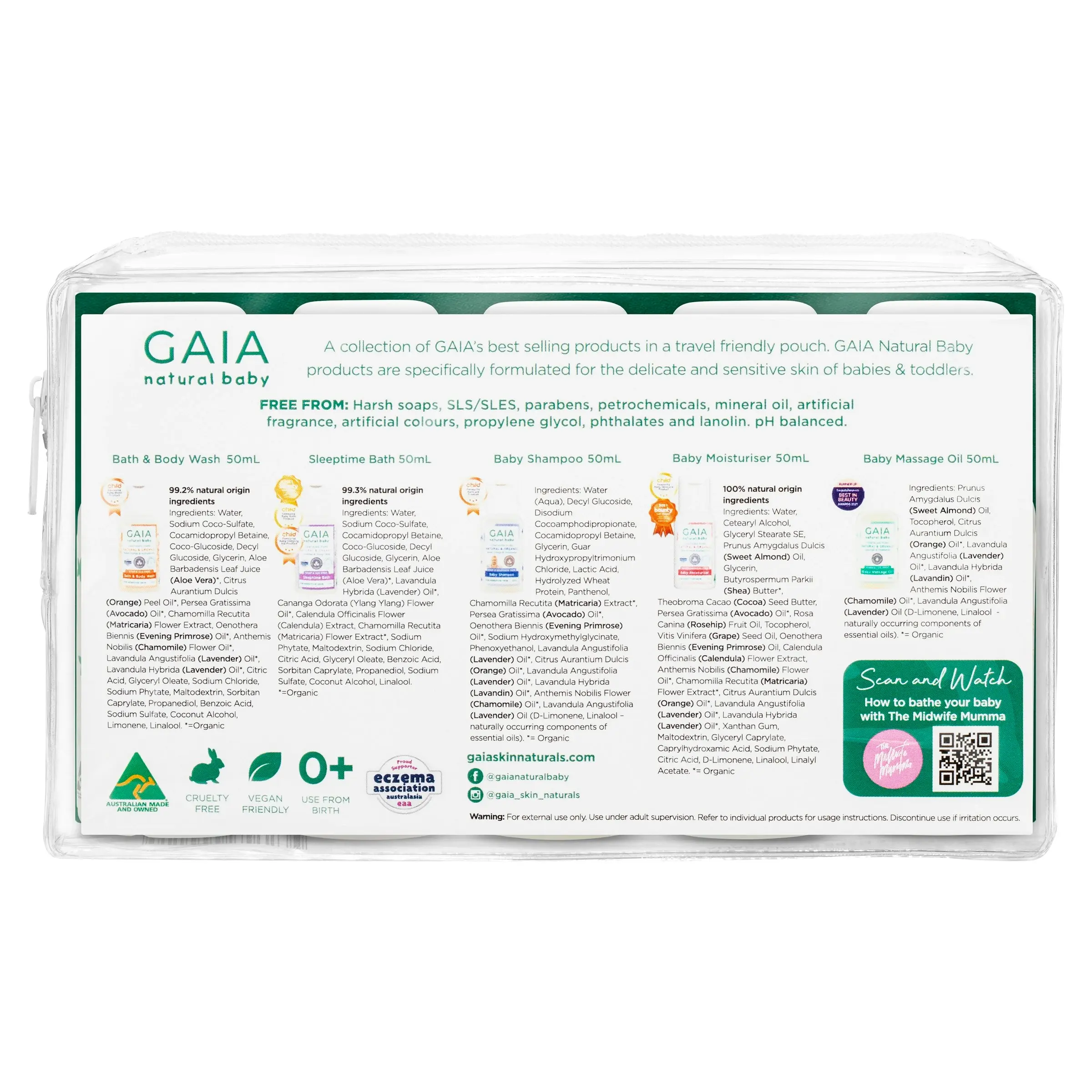 Gaia Natural Baby Starter Kit 5 x 50mL