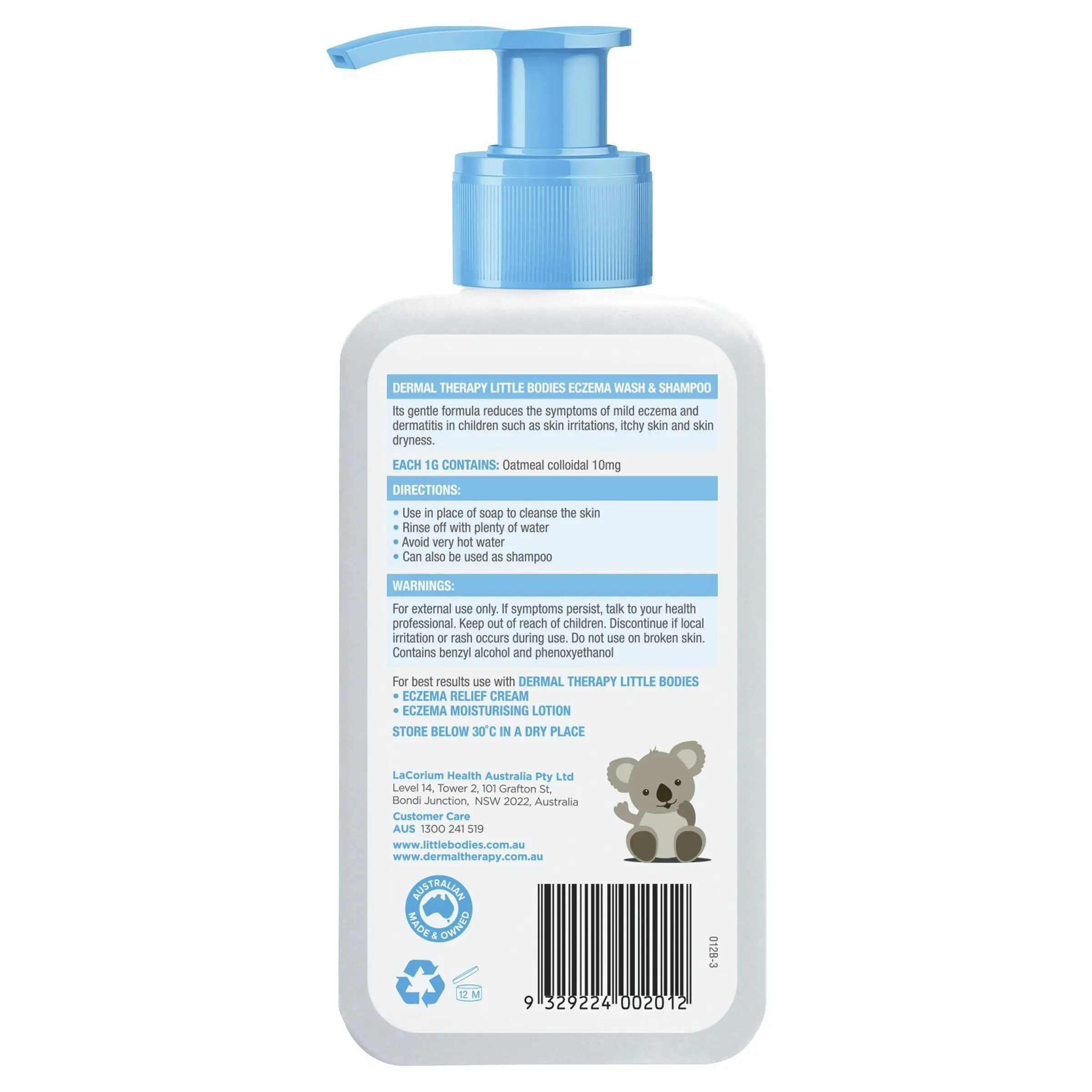 Little Bodies Eczema Wash & Shampoo Bottle With Pump 210mL