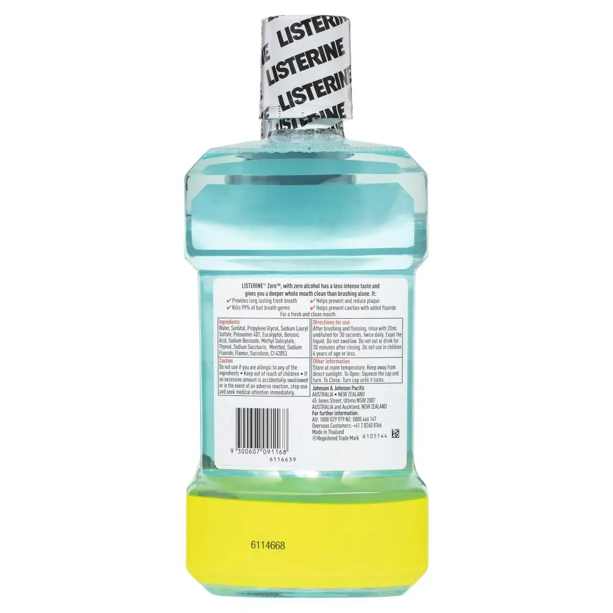 Listerine Mouthwash Zero 1l + 500ml Value Pack