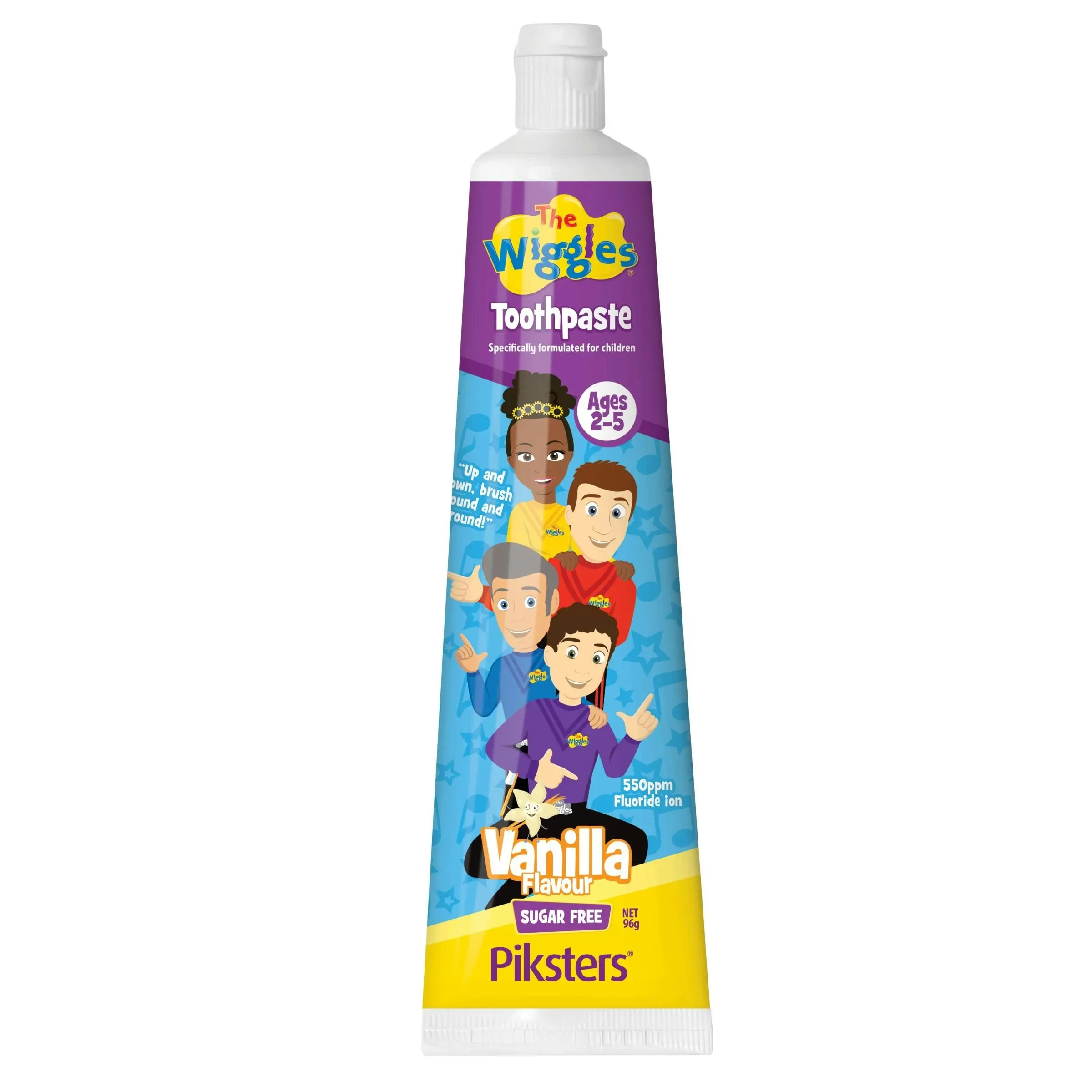 Piksters The Wiggles Toothpaste Sugar Free Vanilla Ages 2-5 96g