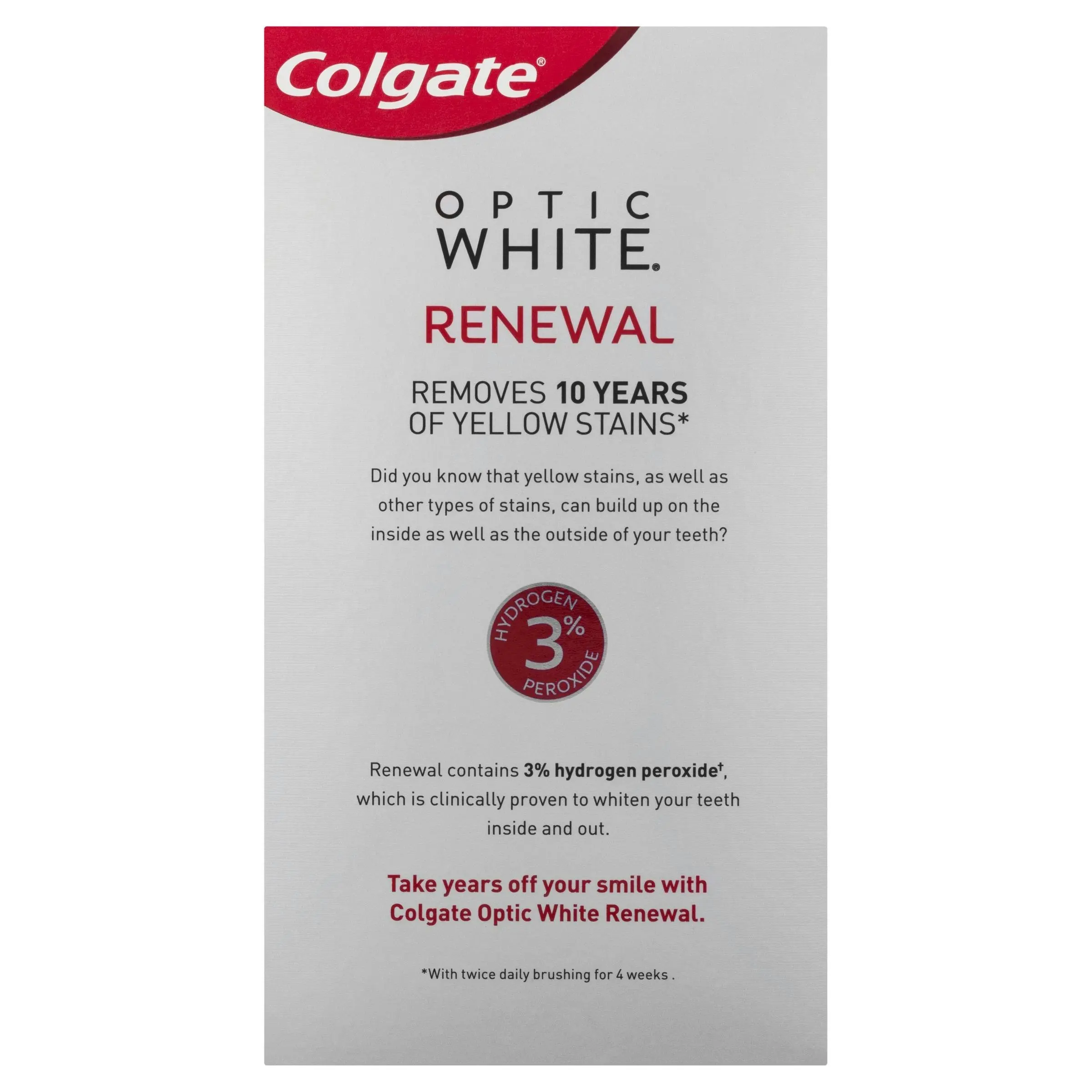 Colgate Optic White Renewal Teeth Whitening Toothpaste Lasting Fresh With Hydrogen Peroxide 85g