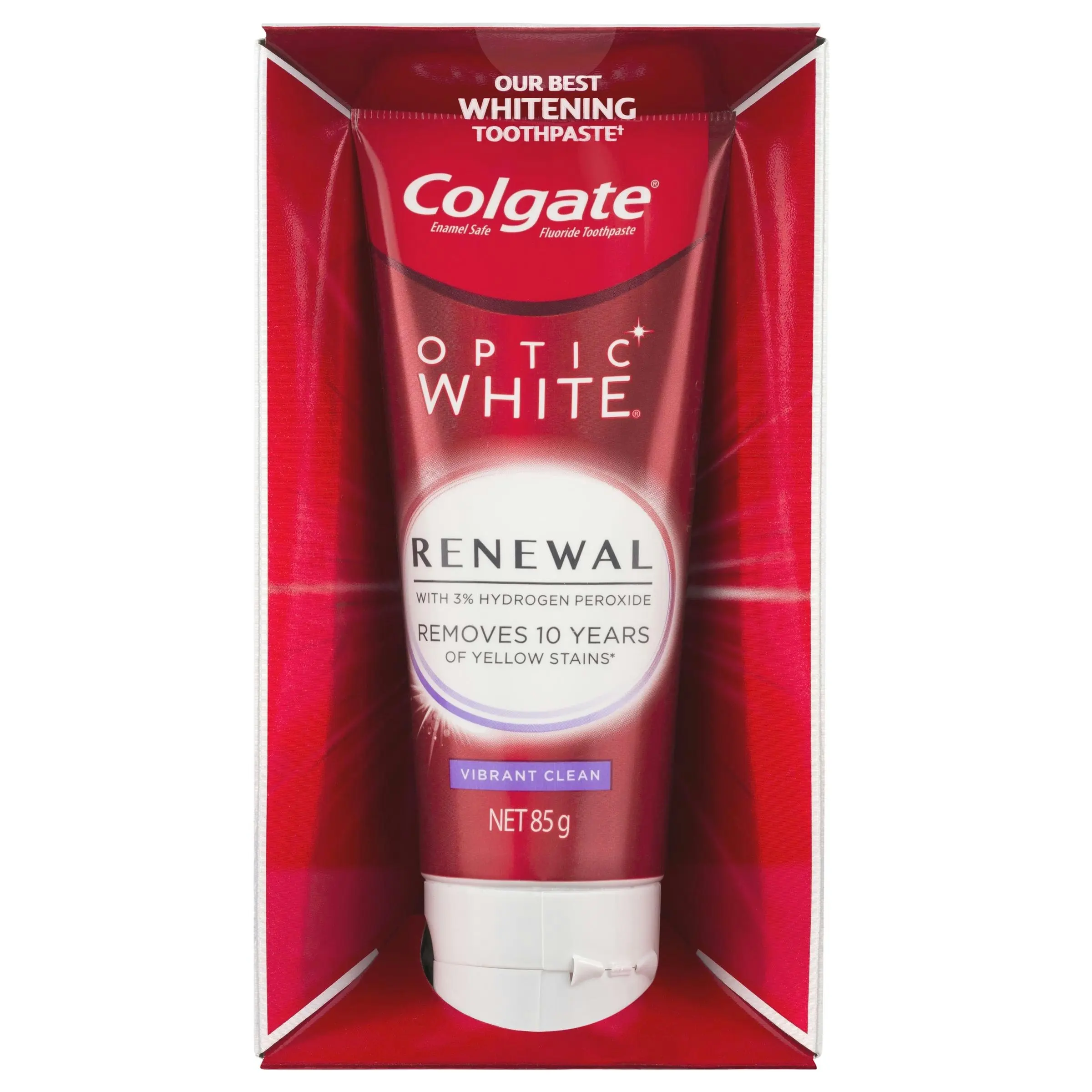 Colgate Optic White Renewal Teeth Whitening Toothpaste Vibrant Clean With Hydrogen Peroxide 85g