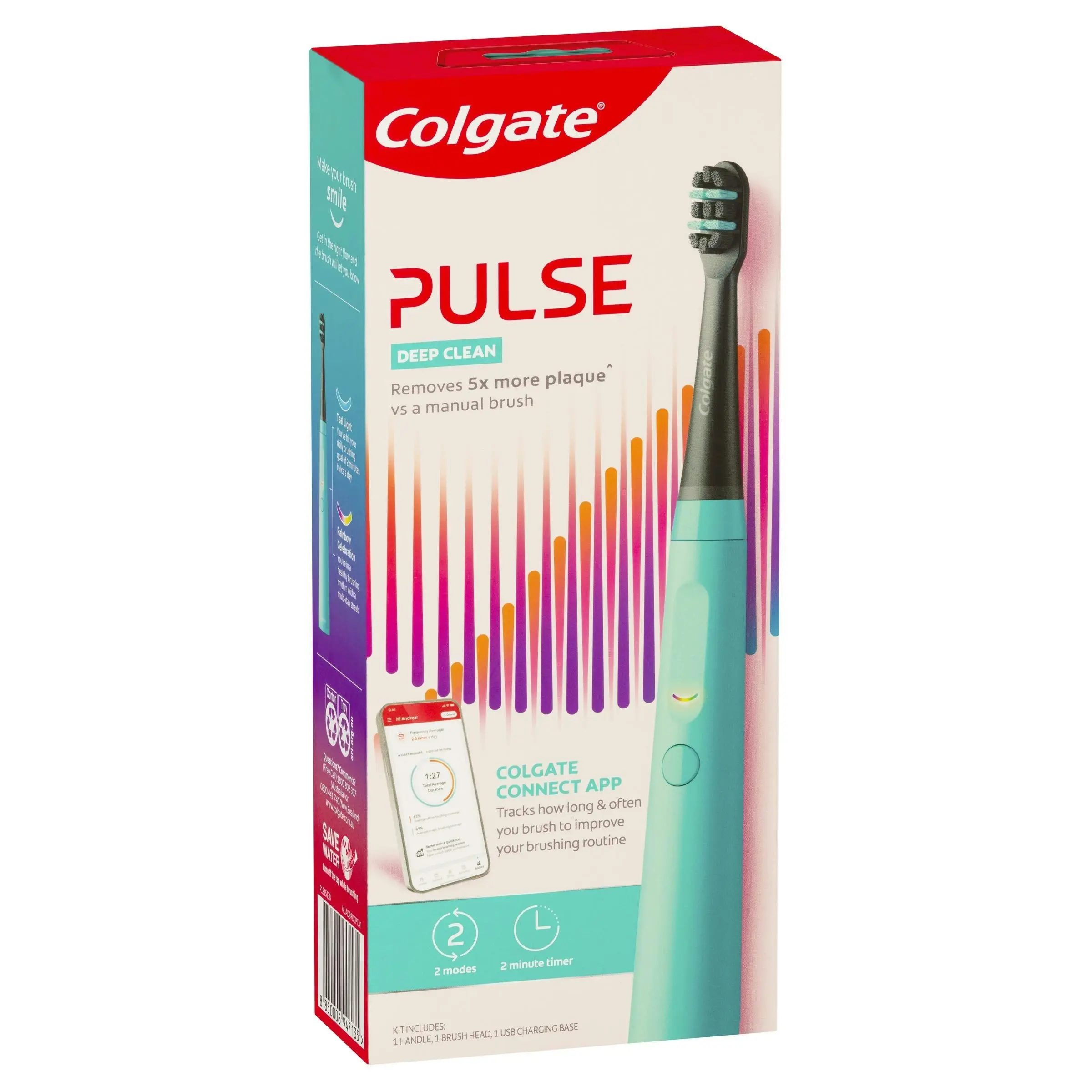 Colgate Pulse Rechargeable Deep Clean Electric Toothbrush, 1 Pack with Refill Head