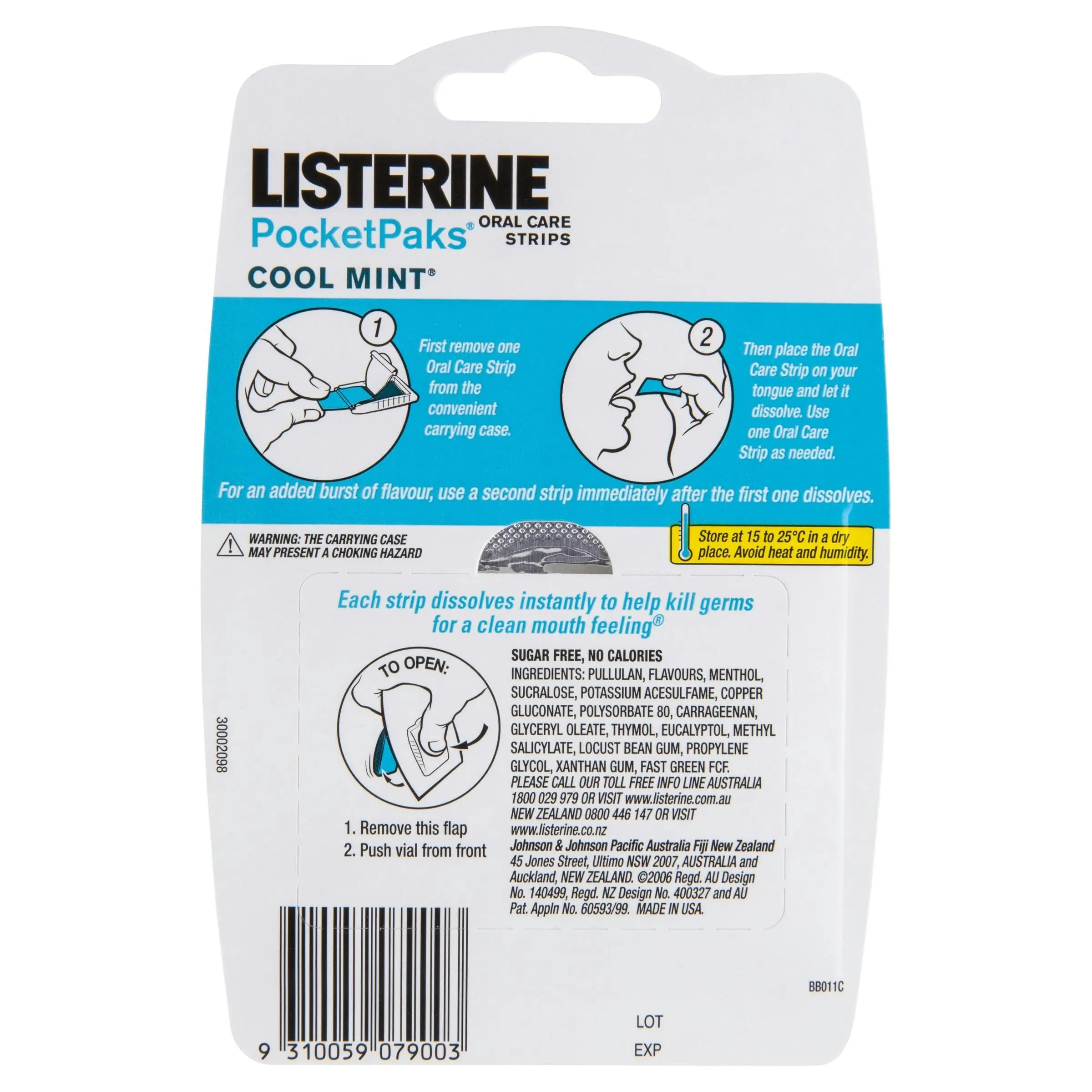 Listerine PocketPaks Cool Mint 72 Strips