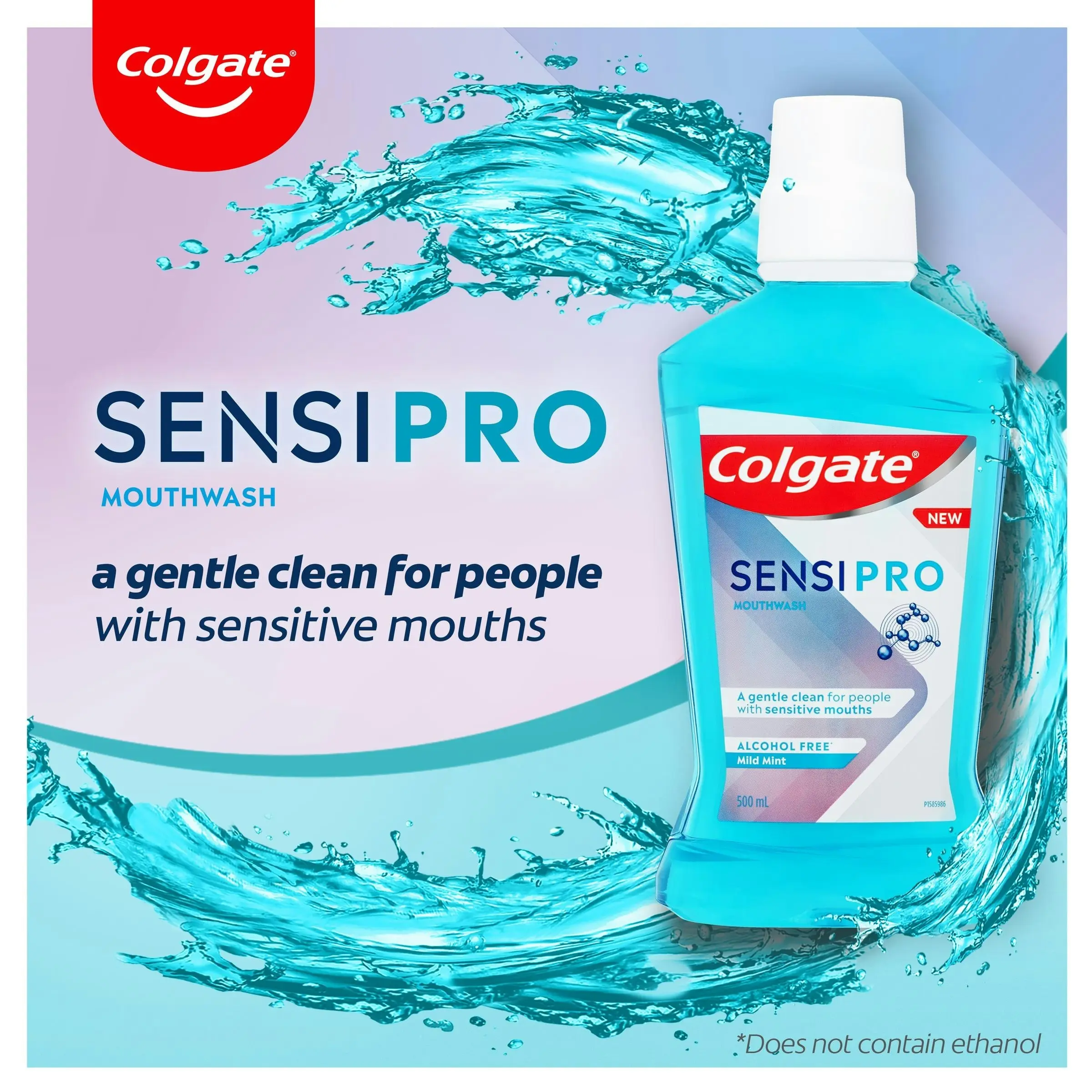 Colgate Sensi Pro Alcohol Free Mild Mint Mouthwash 500ml