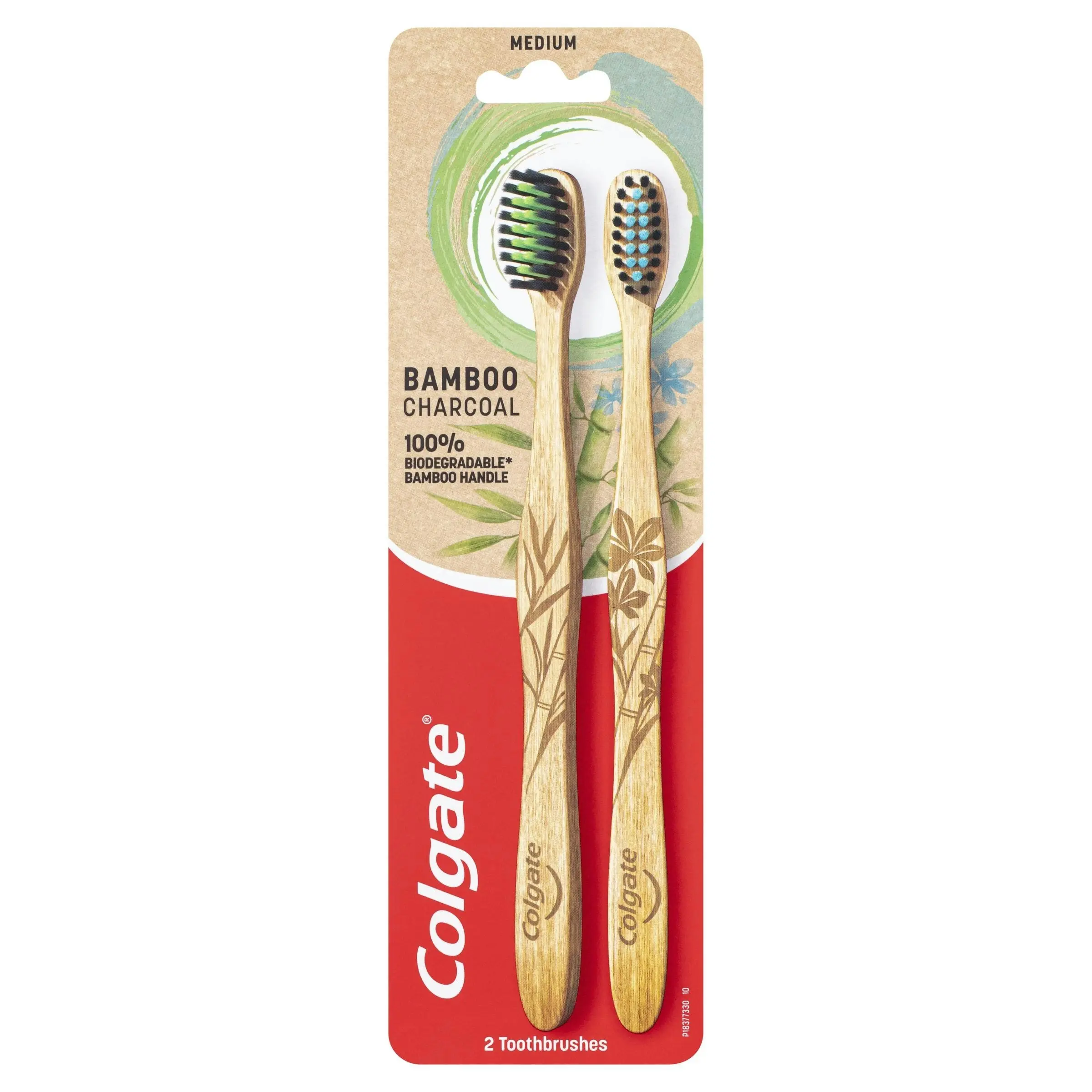 Colgate Bamboo Charcoal Toothbrush Medium 2 Pack