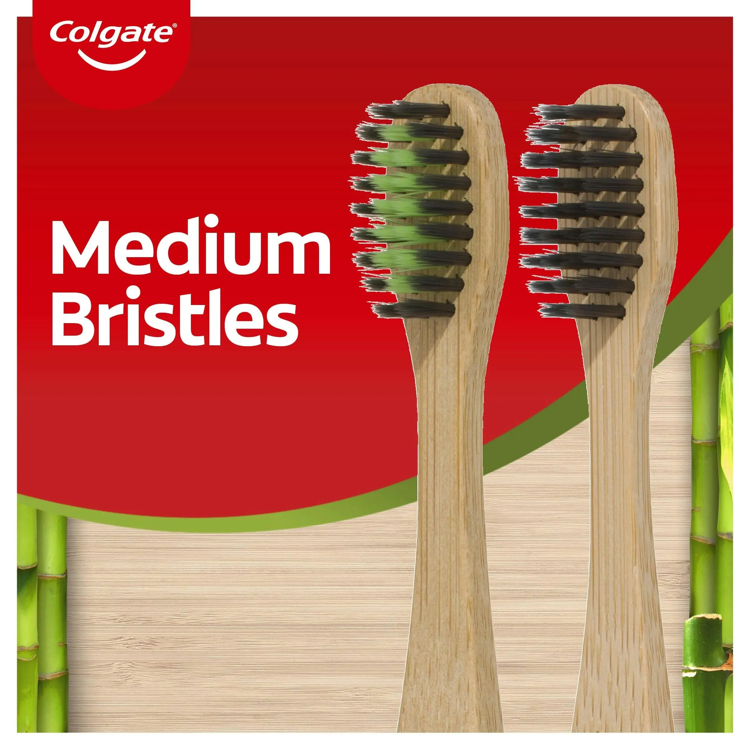 Colgate Bamboo Charcoal Toothbrush Medium 2 Pack