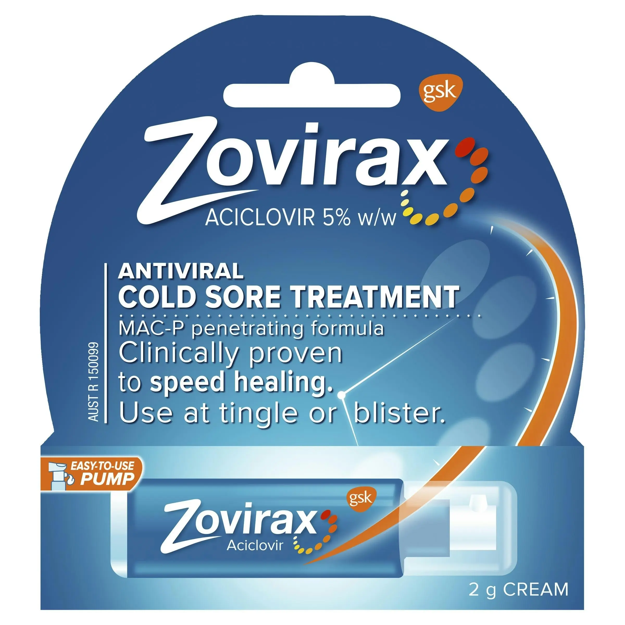 Zovirax Cold Sore Treatment Cream Pump 2g