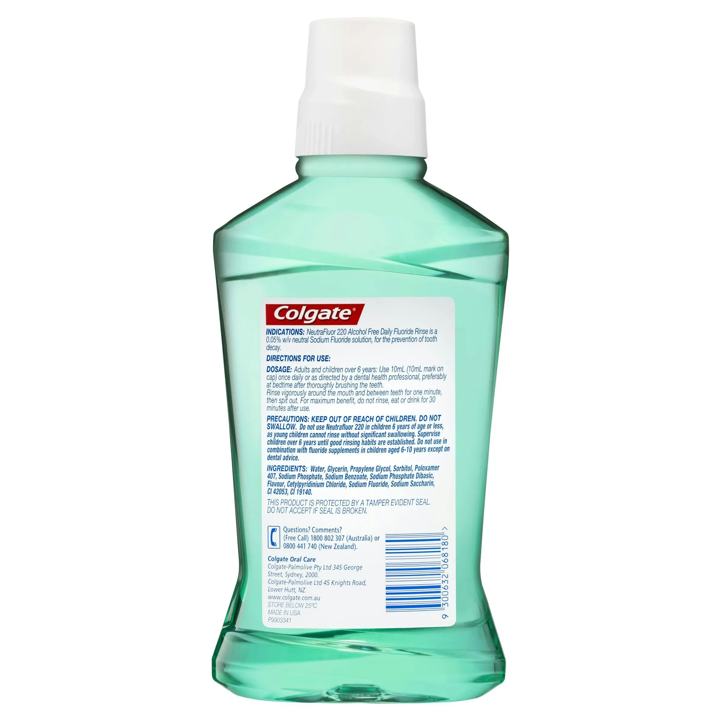 Colgate NeutraFluor 220 Alcohol Free Mouth Rinse Mint 473ml