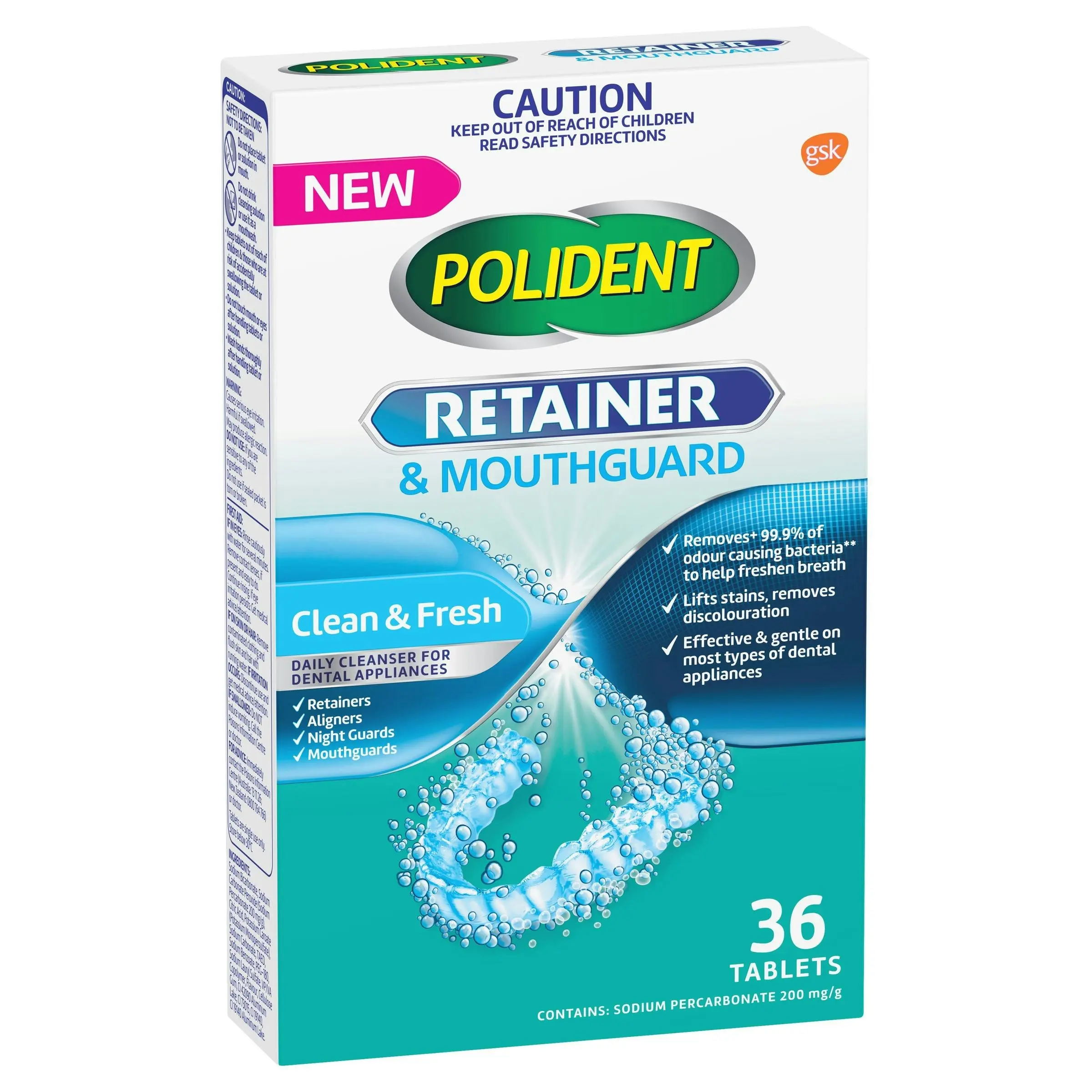 Polident Retainer & Mouthguard Daily Cleanser 36 Tablets