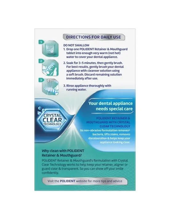 Polident Retainer & Mouthguard Daily Cleanser 36 Tablets